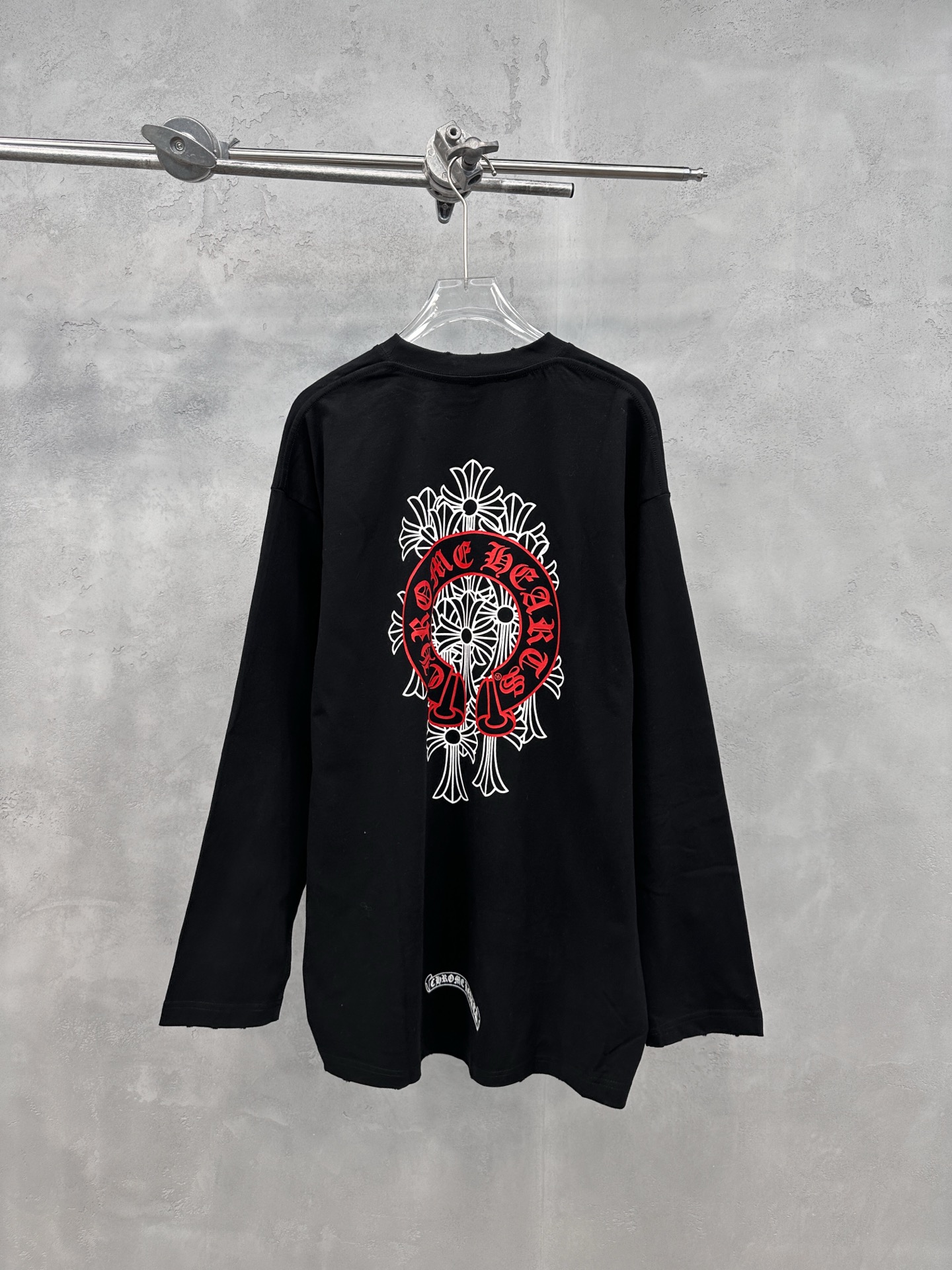 克罗心 ｜ 新款长袖t，成衣洗水吊磨工艺加多处印花，男女同款，尺码sml