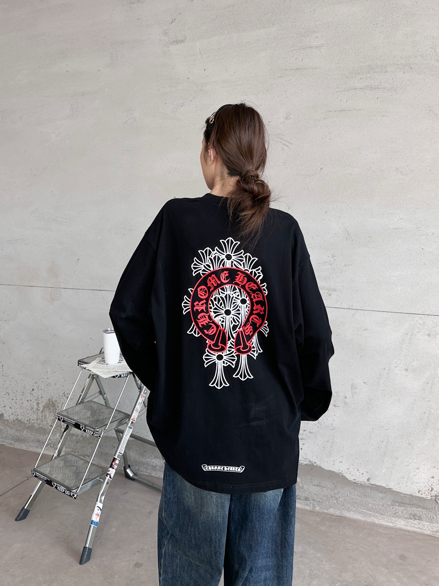 克罗心 ｜ 新款长袖t，成衣洗水吊磨工艺加多处印花，男女同款，尺码sml