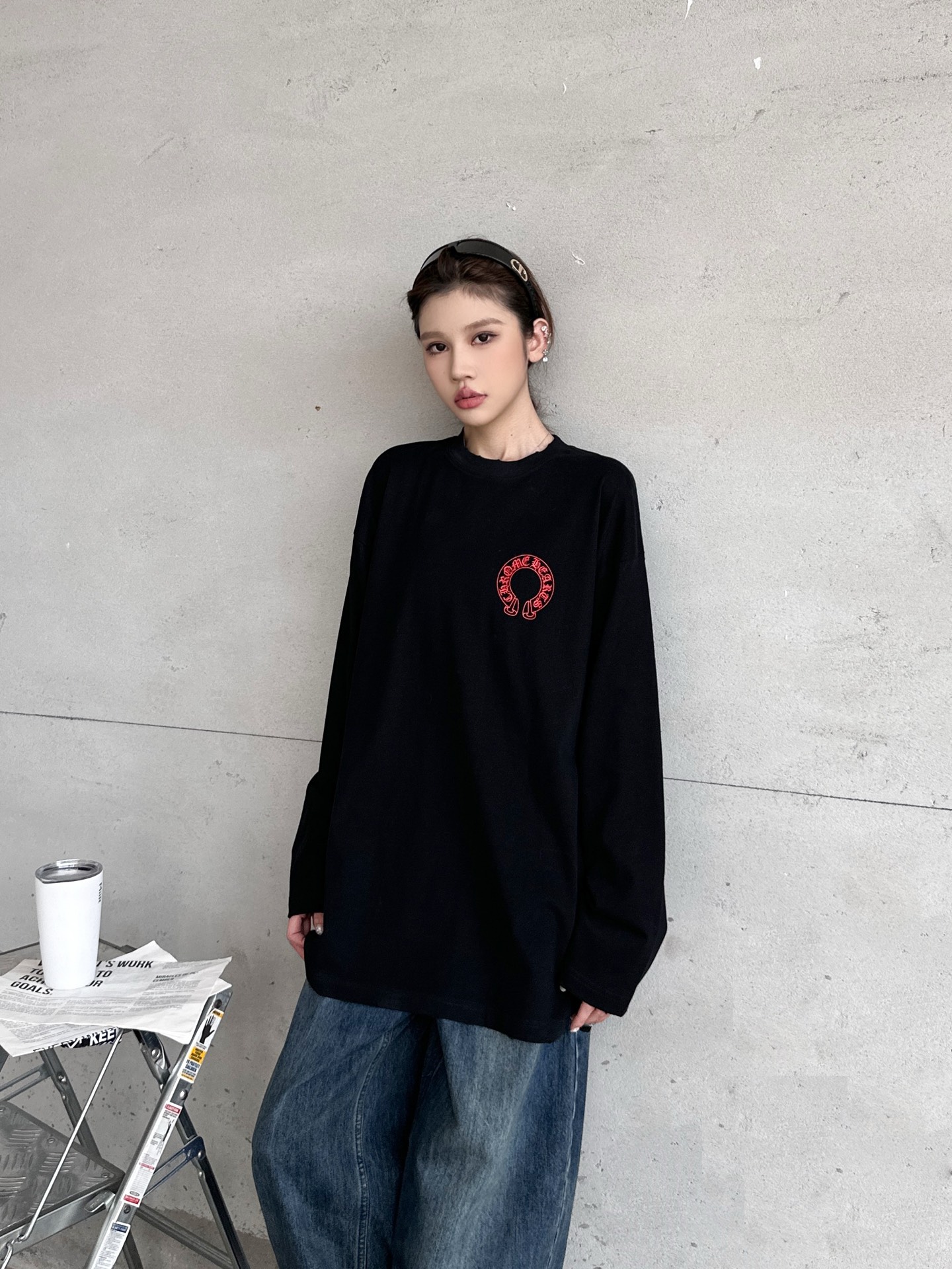 克罗心 ｜ 新款长袖t，成衣洗水吊磨工艺加多处印花，男女同款，尺码sml