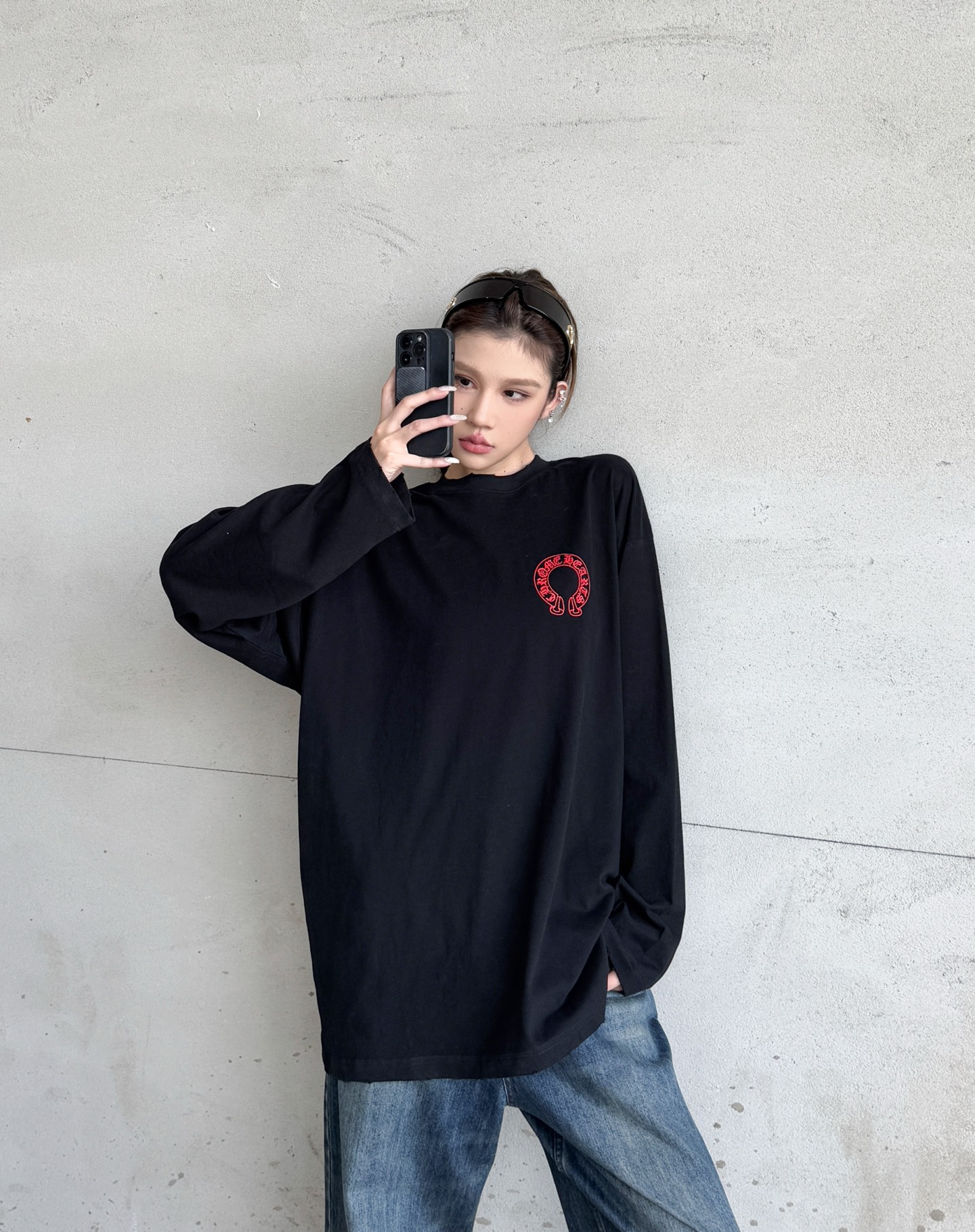 克罗心 ｜ 新款长袖t，成衣洗水吊磨工艺加多处印花，男女同款，尺码sml