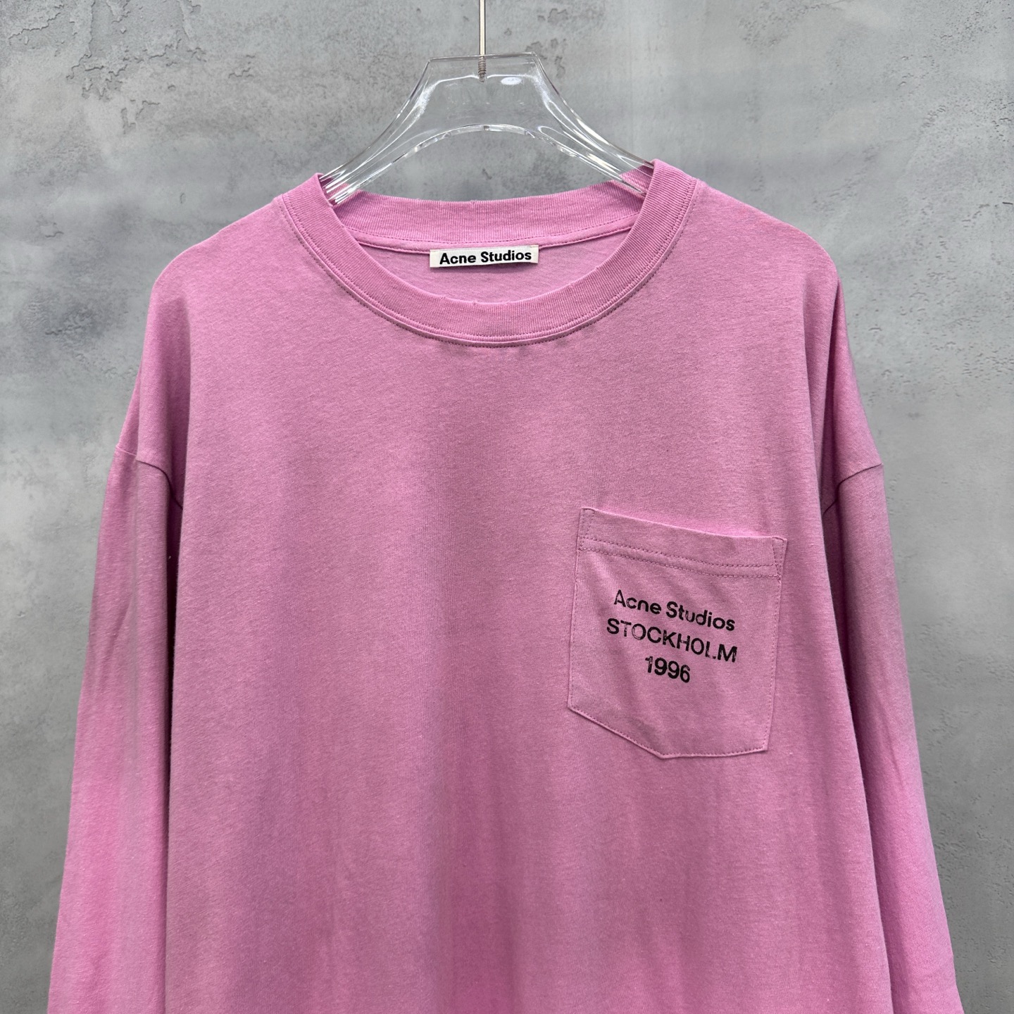 Acne ｜ 新款长袖t，成衣洗水喷色吊磨工艺加印花，日本进口亚麻棉面料，男女同款，尺码sml