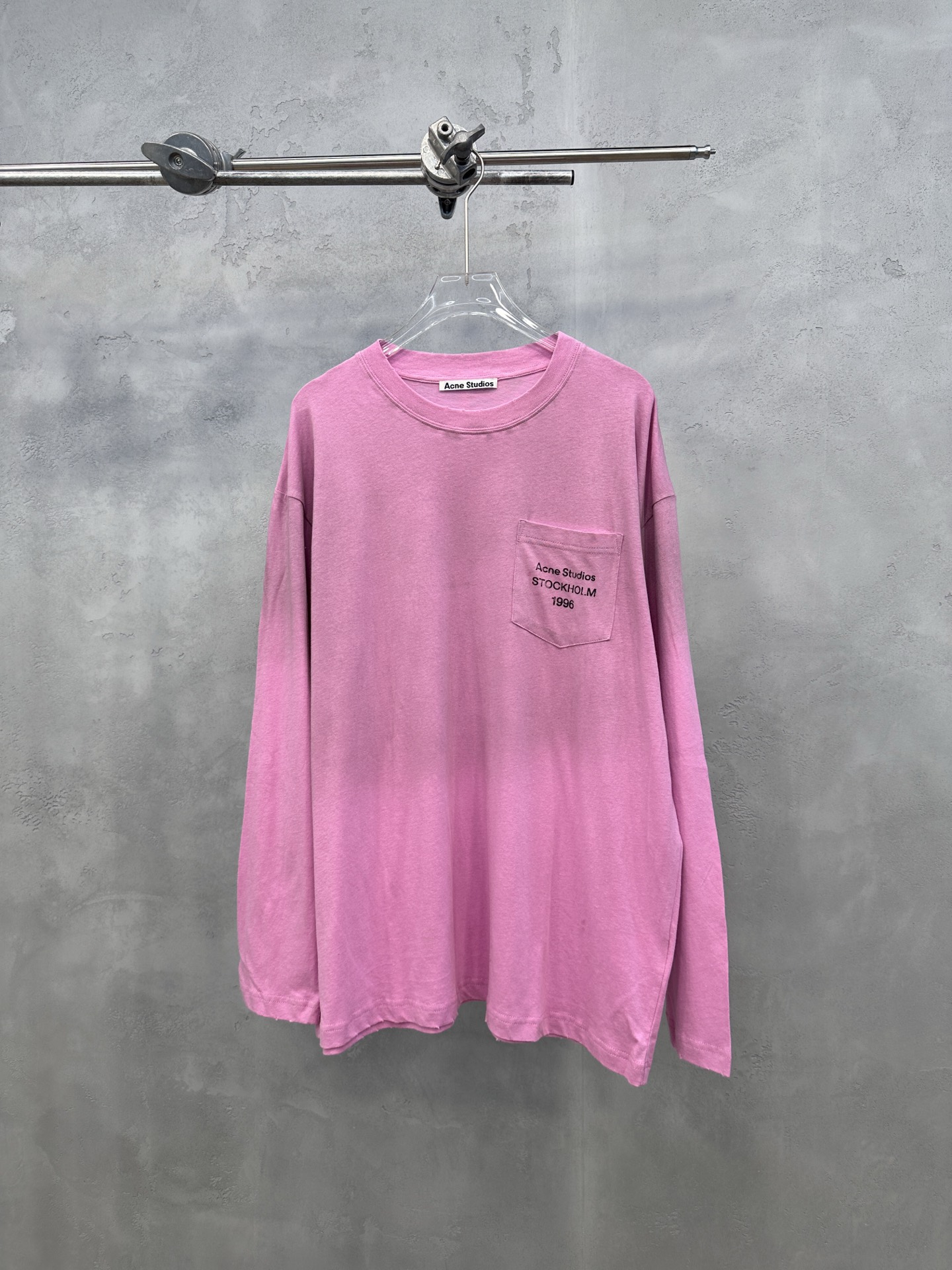 Acne ｜ 新款长袖t，成衣洗水喷色吊磨工艺加印花，日本进口亚麻棉面料，男女同款，尺码sml