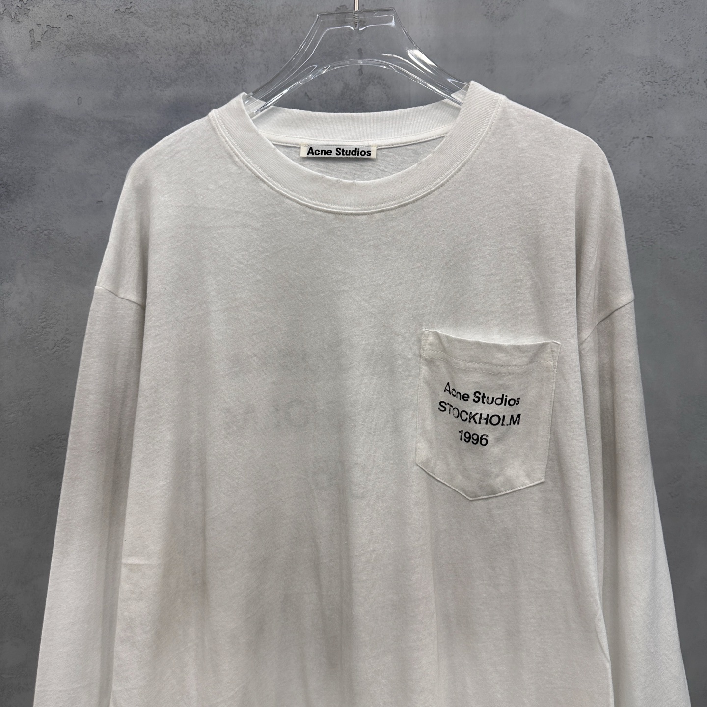 Acne ｜ 新款长袖t，成衣洗水喷色吊磨工艺加印花，日本进口亚麻棉面料，男女同款，尺码sml