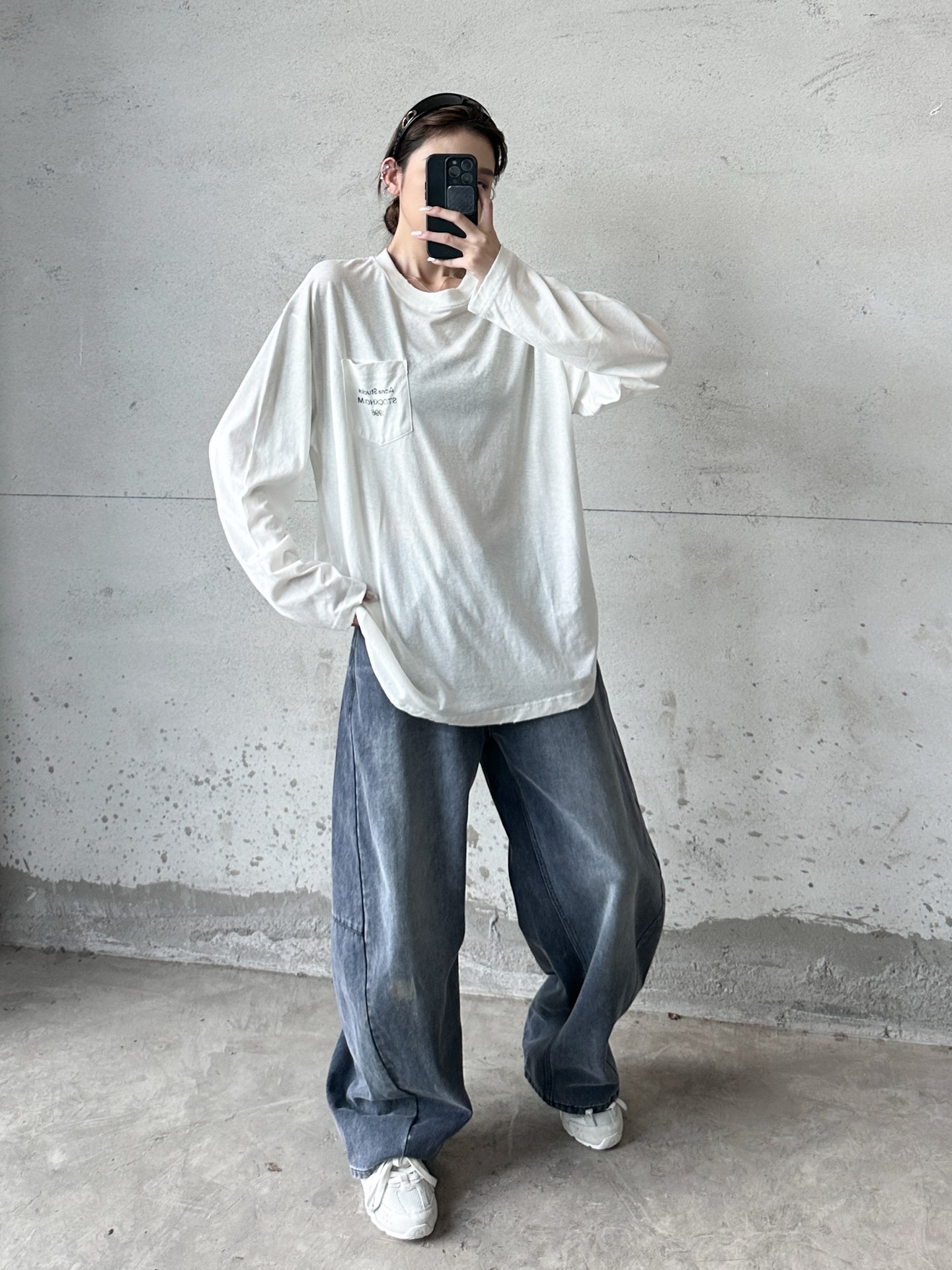 Acne ｜ 新款长袖t，成衣洗水喷色吊磨工艺加印花，日本进口亚麻棉面料，男女同款，尺码sml