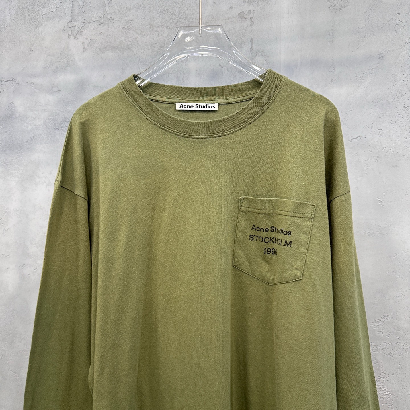 Acne ｜ 新款长袖t，成衣洗水喷色吊磨工艺加印花，日本进口亚麻棉面料，男女同款，尺码sml