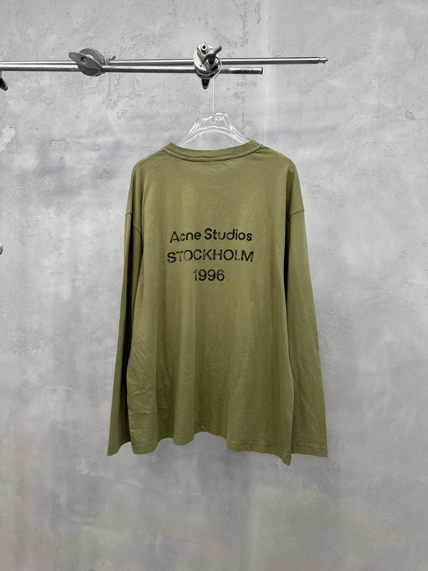 Acne ｜ 新款长袖t，成衣洗水喷色吊磨工艺加印花，日本进口亚麻棉面料，男女同款，尺码sml