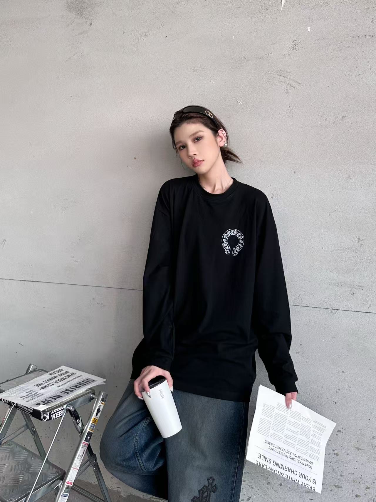 🌾克罗心 ｜ 新款长袖t，全身4处印花，双面德绒保暖面料，男女同款，尺码sml