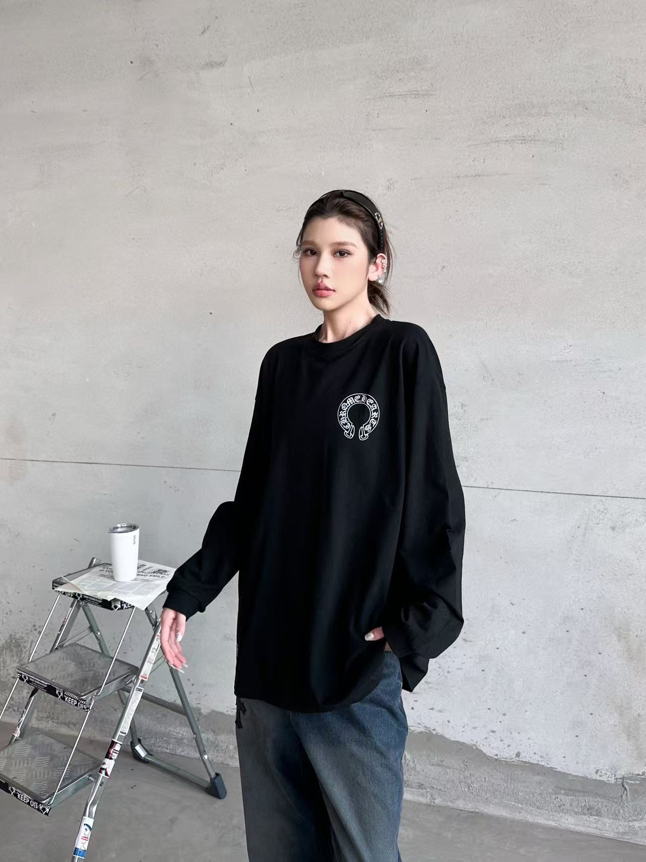 🌾克罗心 ｜ 新款长袖t，全身4处印花，双面德绒保暖面料，男女同款，尺码sml