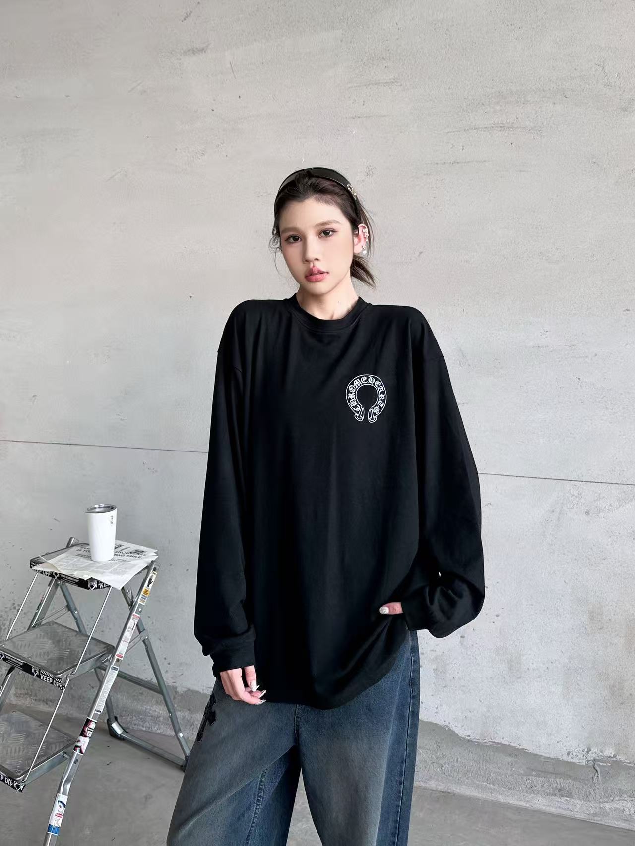 🌾克罗心 ｜ 新款长袖t，全身4处印花，双面德绒保暖面料，男女同款，尺码sml