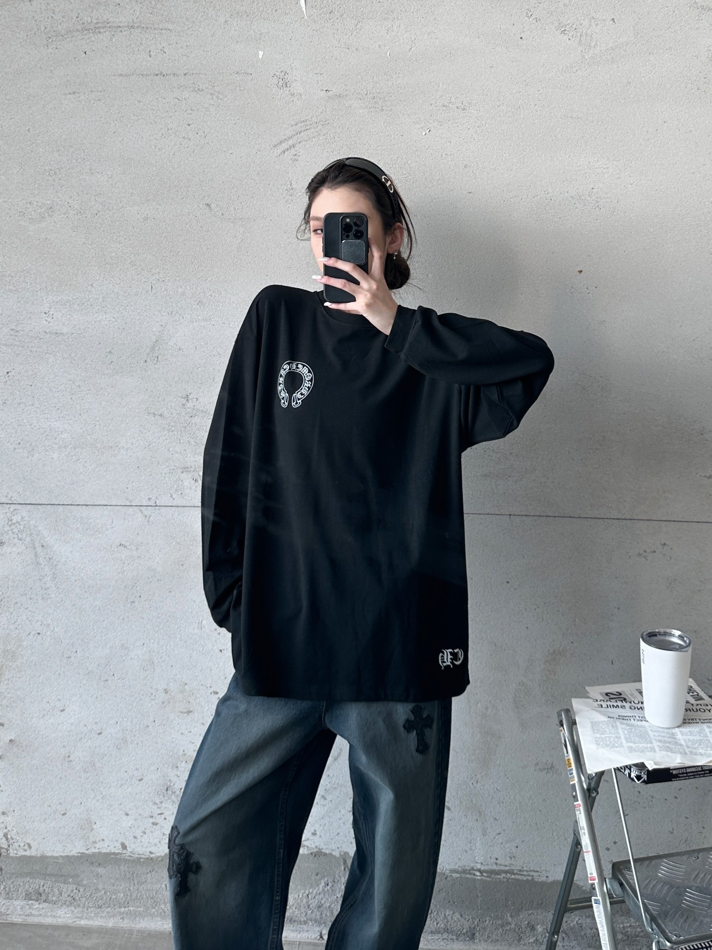 🌾克罗心 ｜ 新款长袖t，全身4处印花，双面德绒保暖面料，男女同款，尺码sml