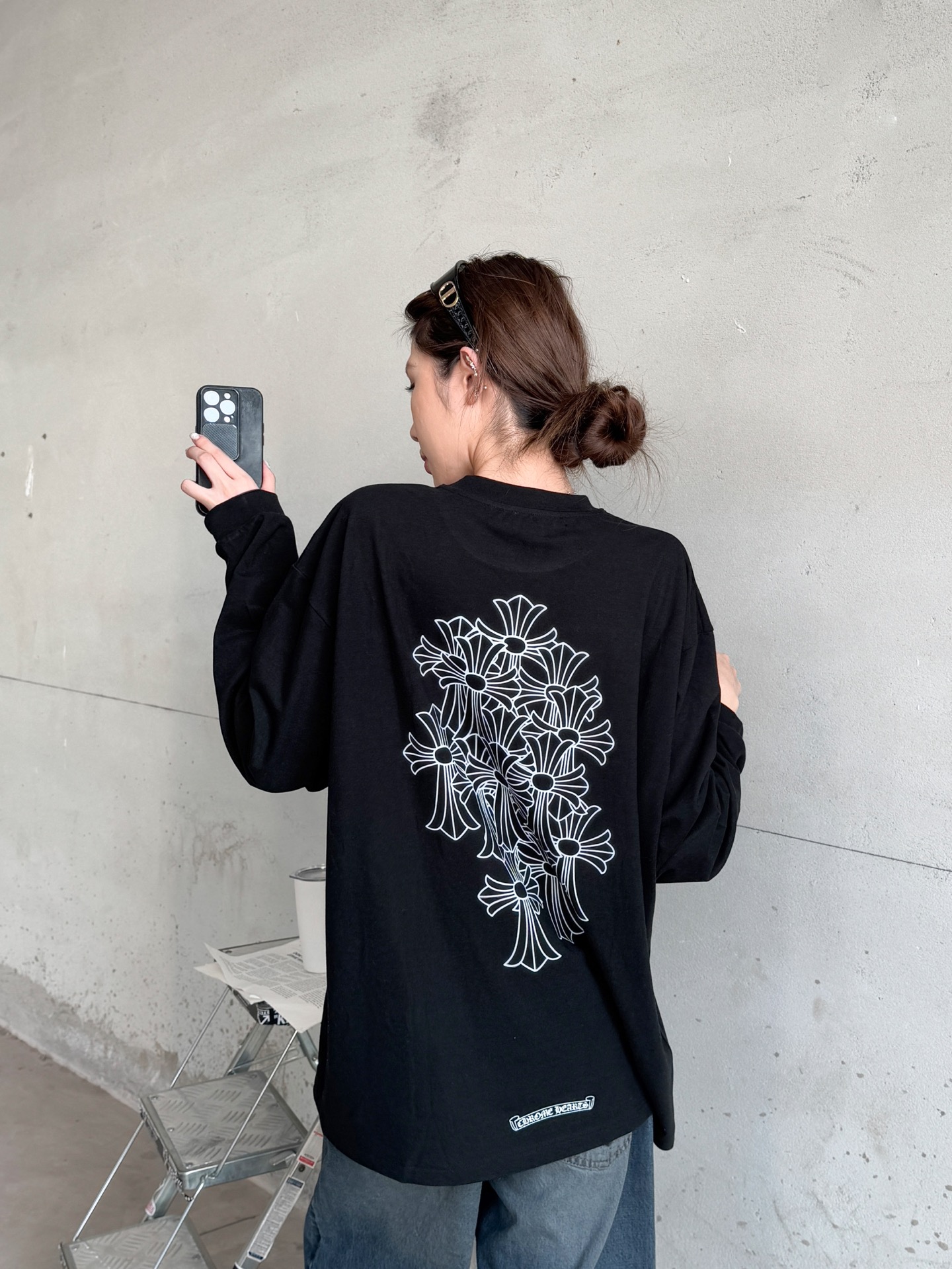 🌾克罗心 ｜ 新款长袖t，全身4处印花，双面德绒保暖面料，男女同款，尺码sml