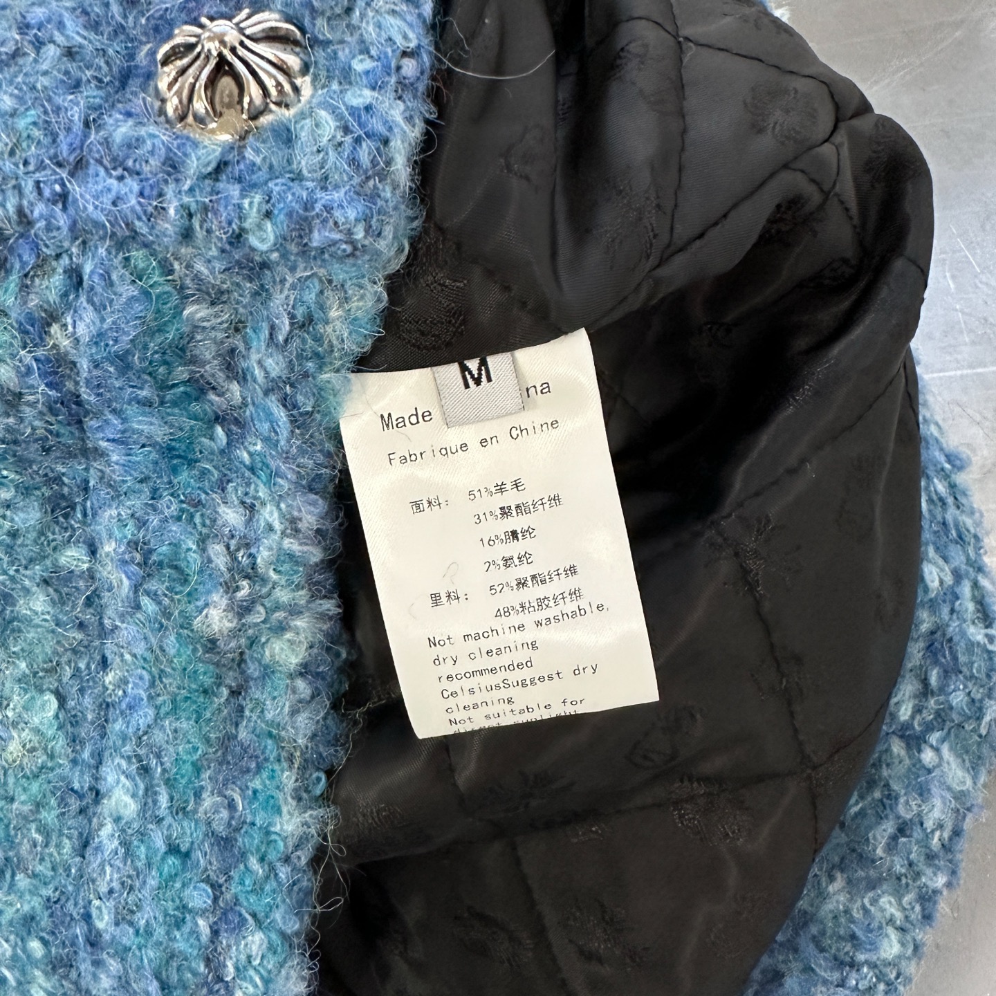 🌾克罗心 ｜ 新款棉服外套，全手工切皮刺绣十字标，进口羊毛混纺面料，提花定织里布，休闲时尚，尺码sml