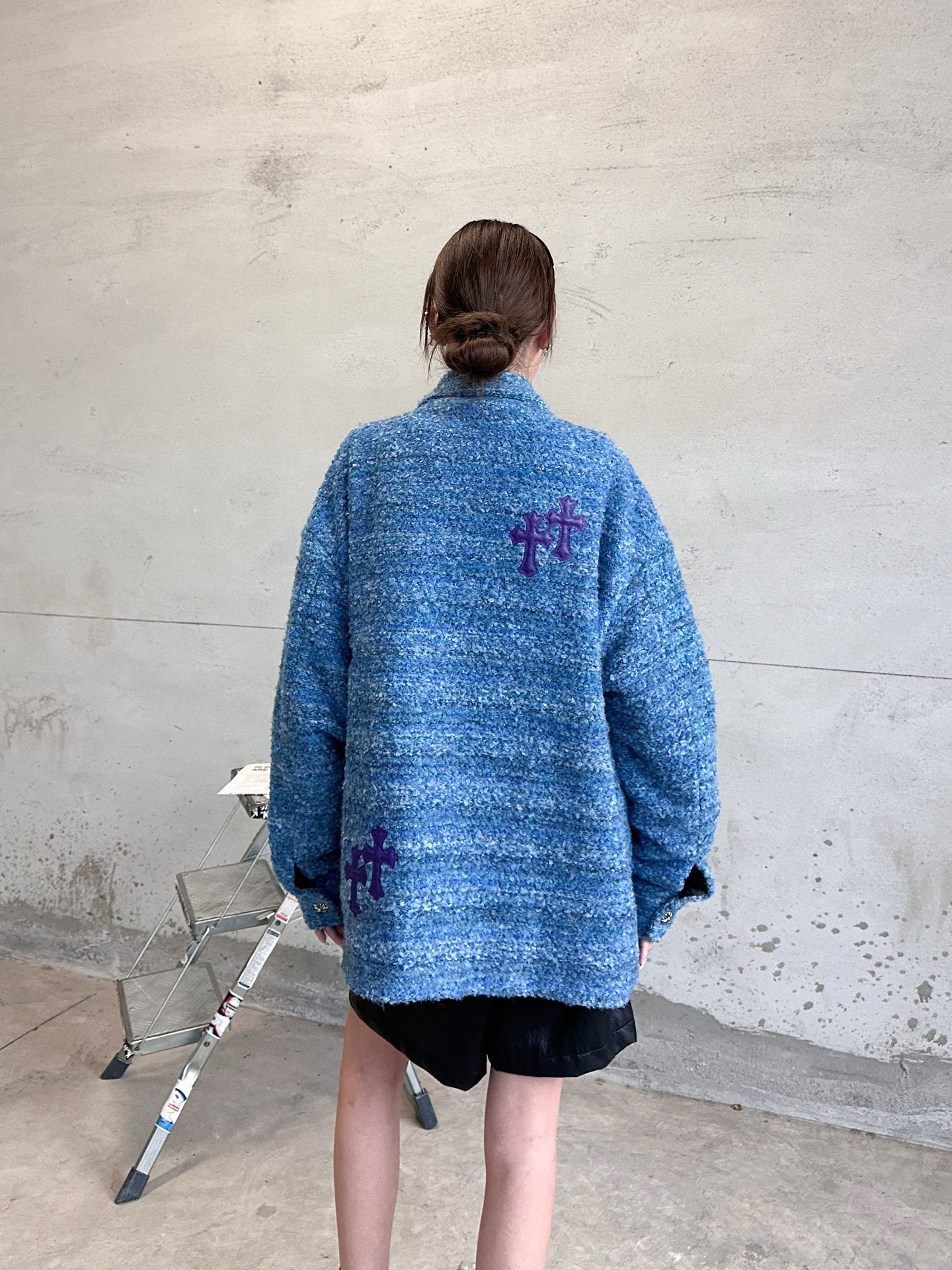 🌾克罗心 ｜ 新款棉服外套，全手工切皮刺绣十字标，进口羊毛混纺面料，提花定织里布，休闲时尚，尺码sml