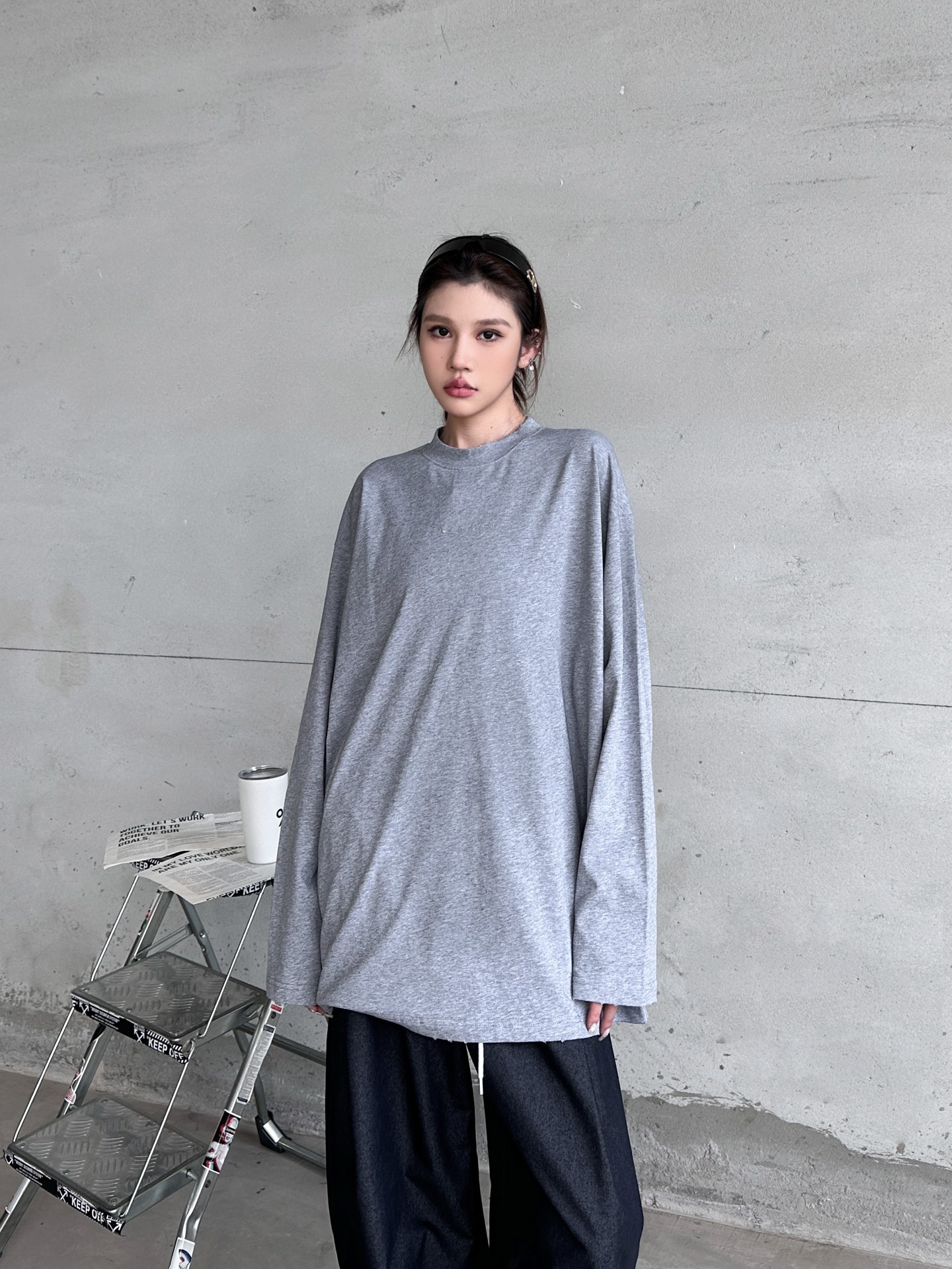 🌾巴黎 ｜ 新款长袖t，成衣洗水喷色工艺加成衣烫钻，男女同款，尺码sml