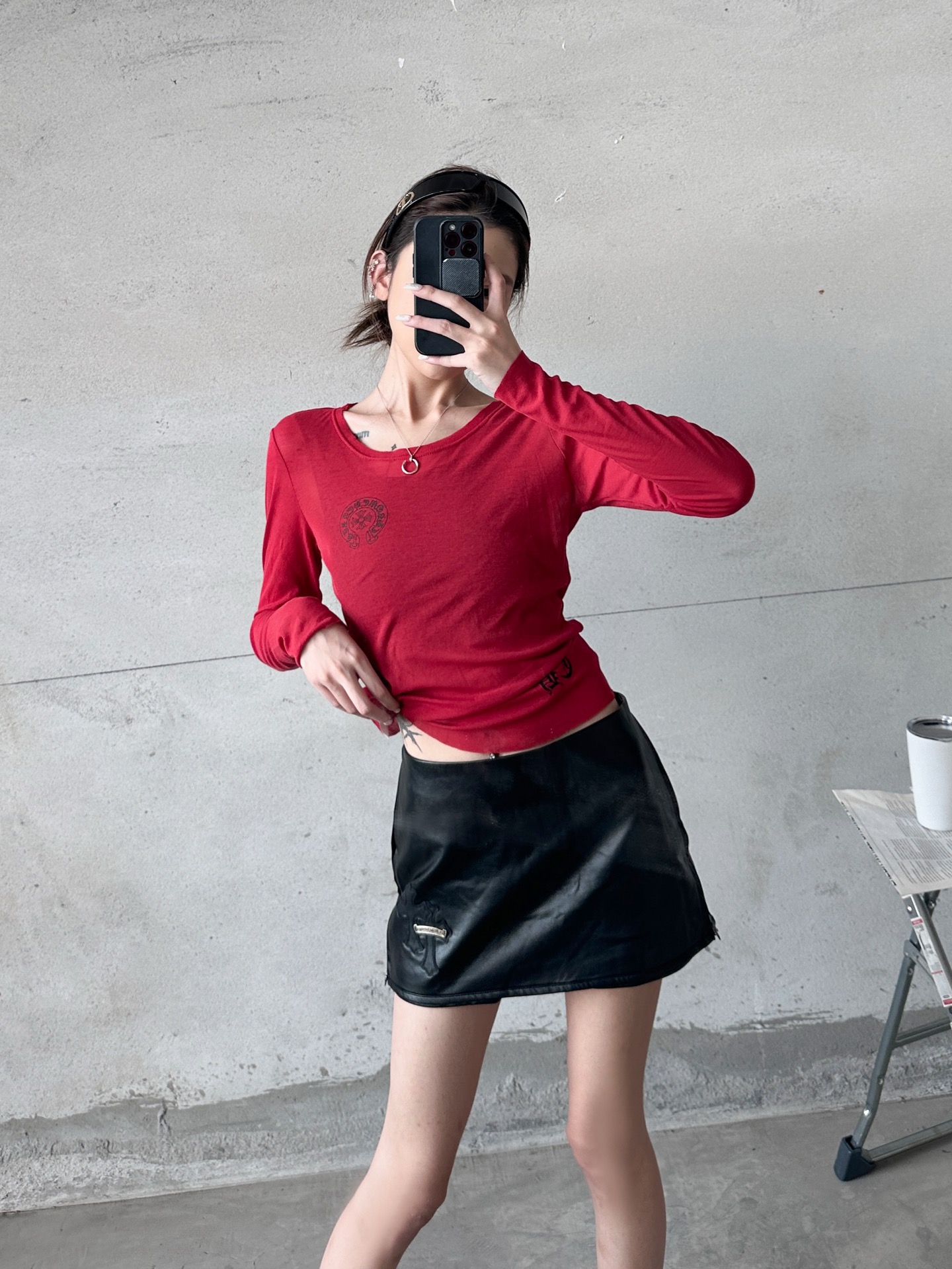 🌾克罗心 ｜ 新款pu短裙裤，经典刺绣标手工刺绣十字标，pu环保面料，短裙裤设计，休闲时尚，尺码sml