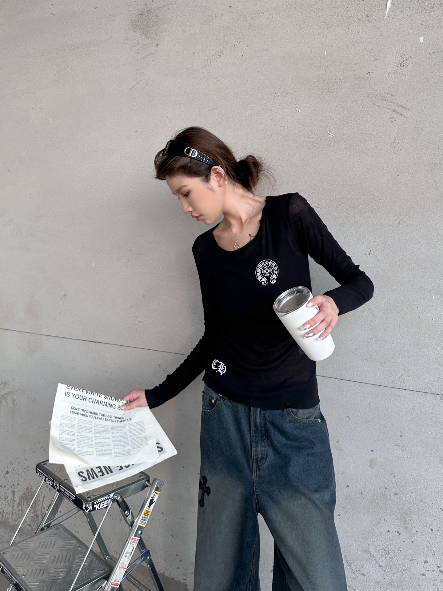 🌾克罗心 ｜ 新款长袖打底，日本进口100%高粘棉，多处印花工艺，特殊面料加持高级感强，尺码sml