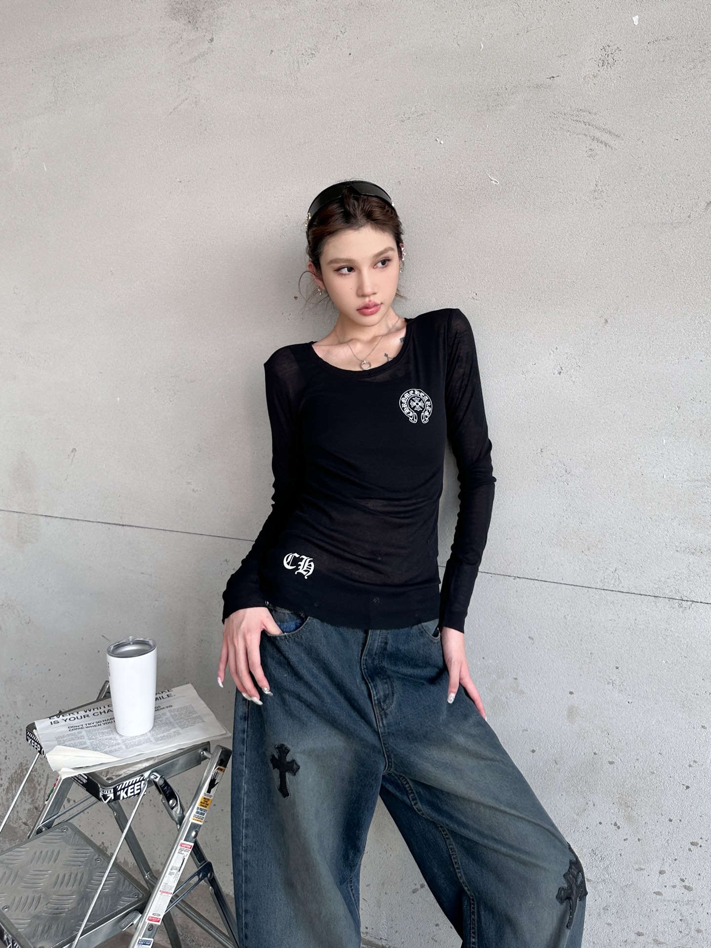 🌾克罗心 ｜ 新款长袖打底，日本进口100%高粘棉，多处印花工艺，特殊面料加持高级感强，尺码sml