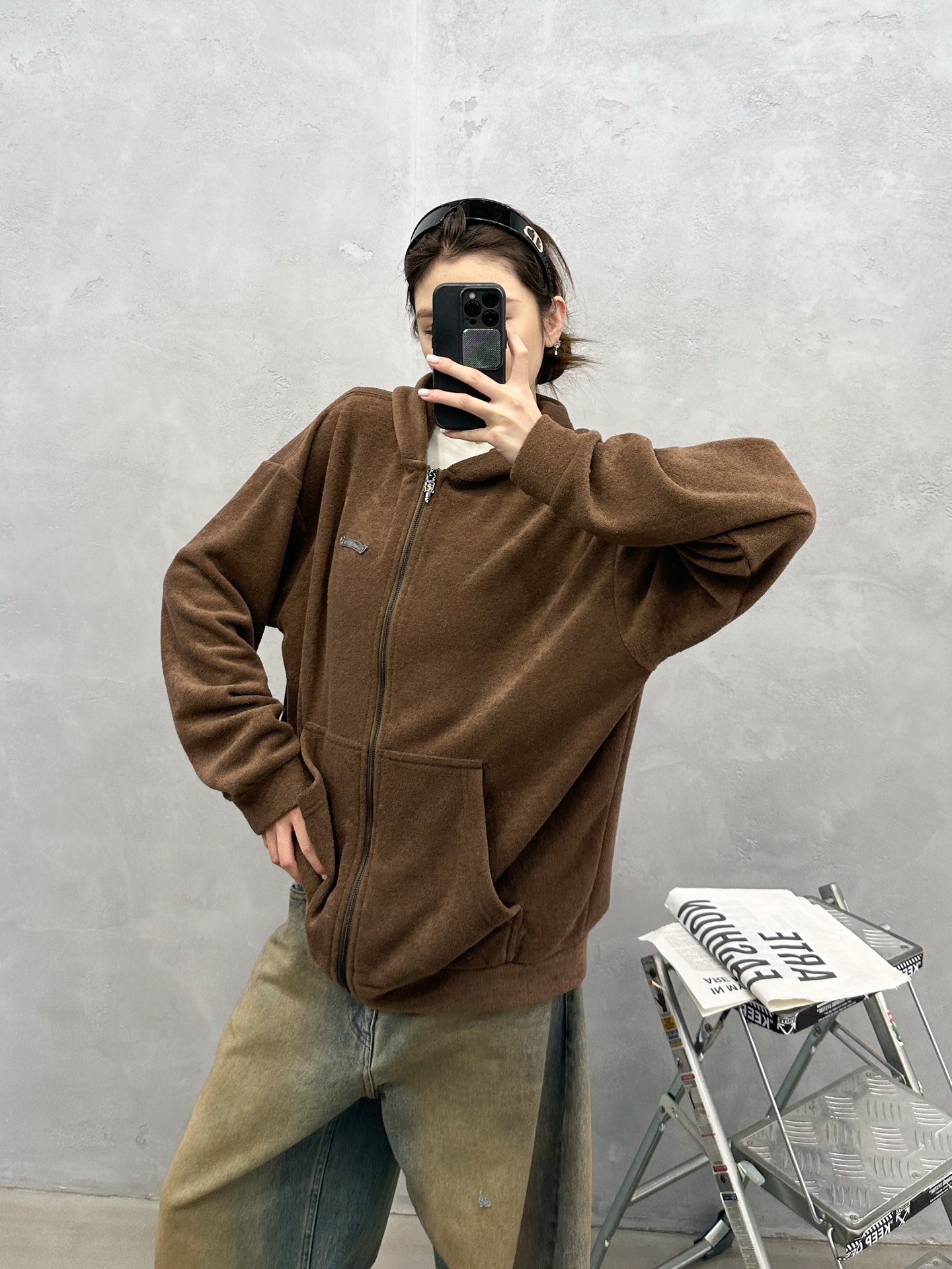 🌾克罗心 ｜ 新款摇粒绒开衫，经典刺绣标工艺，进口高密保暖摇粒绒开衫，男女同款，尺码sml