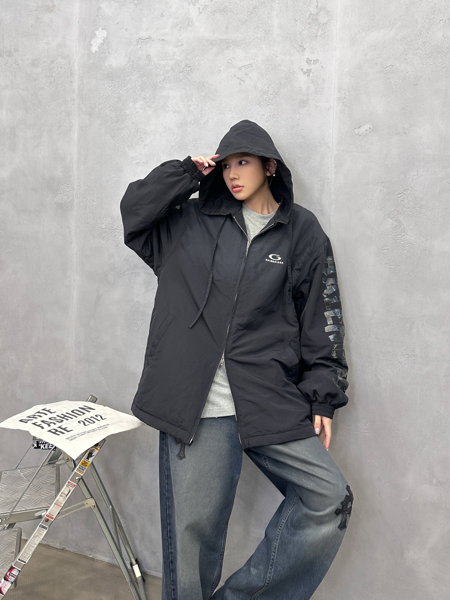 🌾巴黎 ｜ 新款棉服外套，成衣洗水胶布印花工艺，男女同款，尺码sml