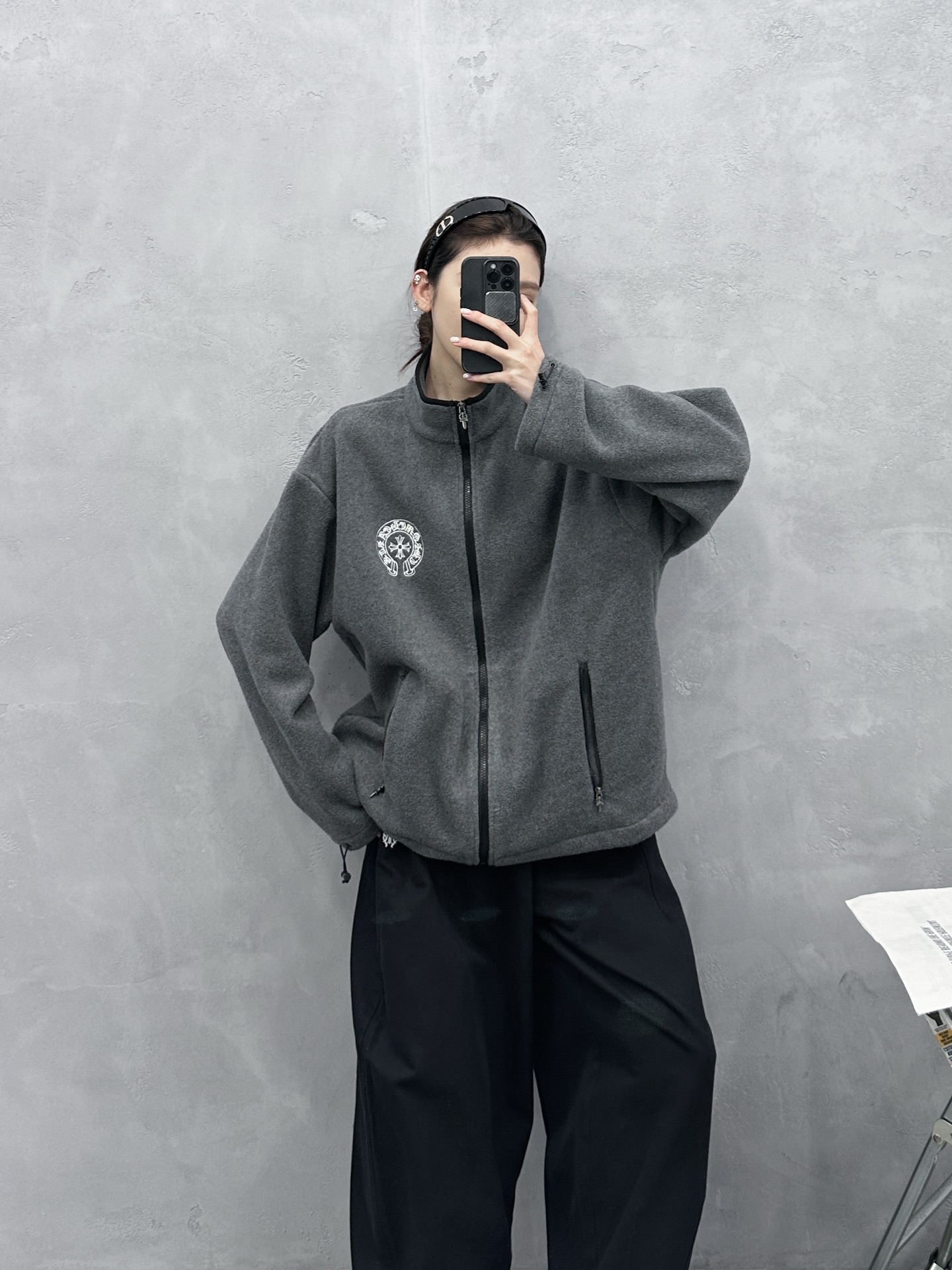 🌾克罗心 ｜ 新款摇粒绒开衫，经典刺绣标，高密保暖摇粒绒面料，休闲时尚，男女同款，尺码sml