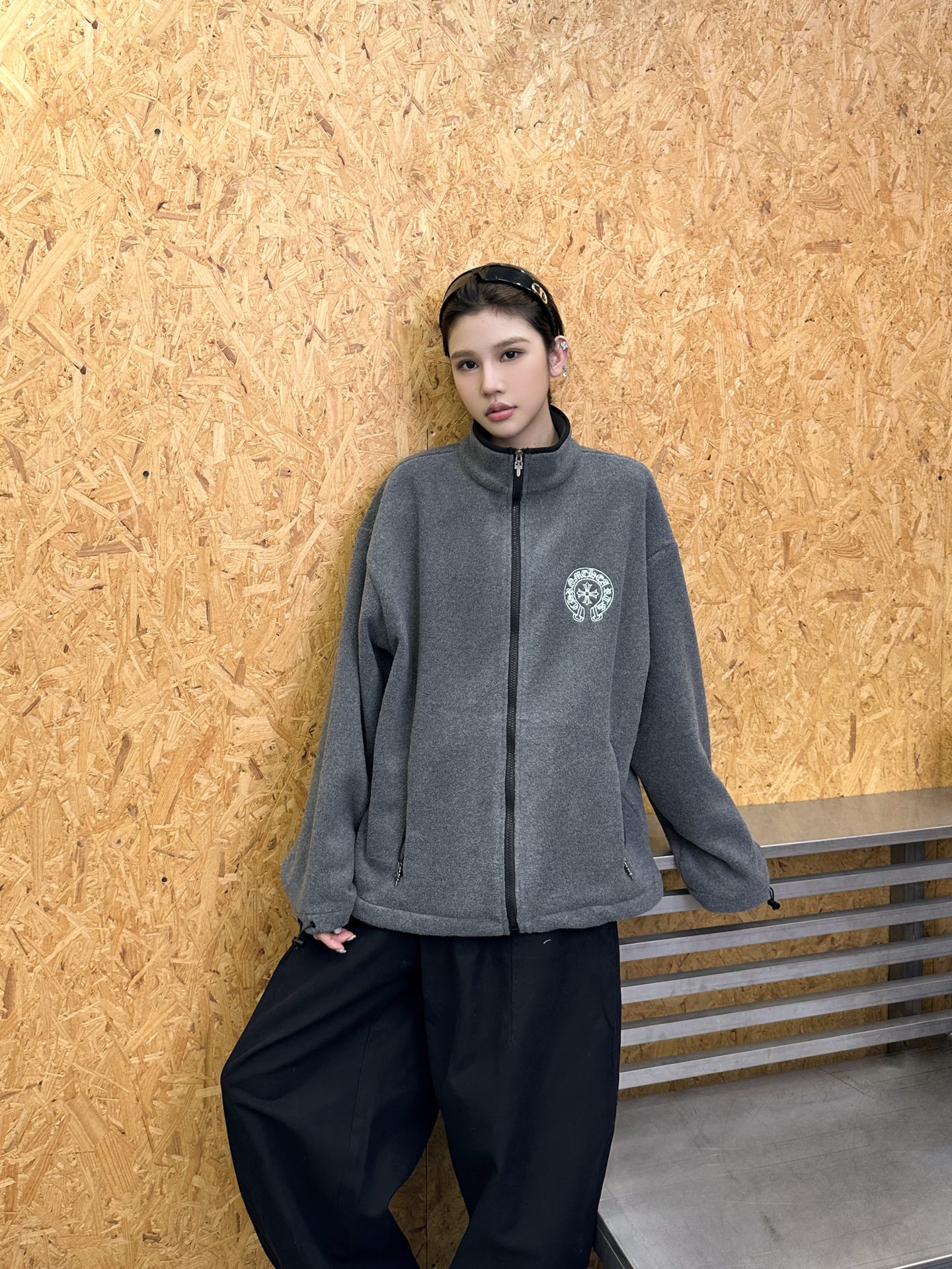 🌾克罗心 ｜ 新款摇粒绒开衫，经典刺绣标，高密保暖摇粒绒面料，休闲时尚，男女同款，尺码sml