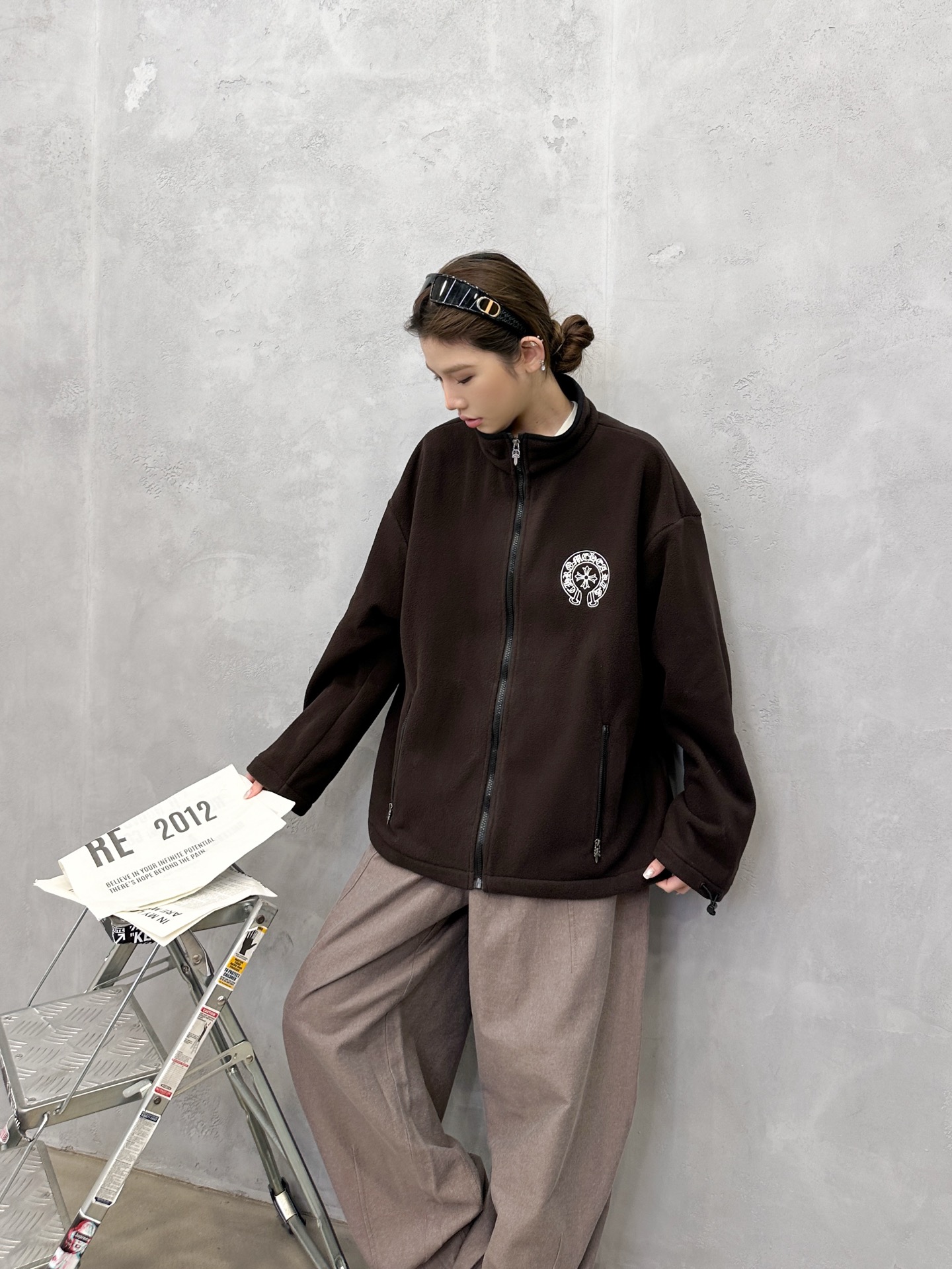 🌾克罗心 ｜ 新款摇粒绒开衫，经典刺绣标，高密保暖摇粒绒面料，休闲时尚，男女同款，尺码sml