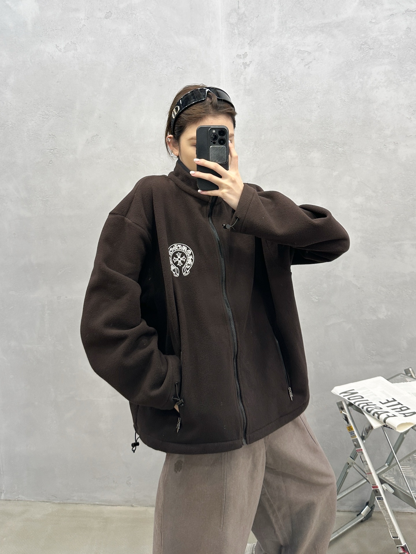 🌾克罗心 ｜ 新款摇粒绒开衫，经典刺绣标，高密保暖摇粒绒面料，休闲时尚，男女同款，尺码sml