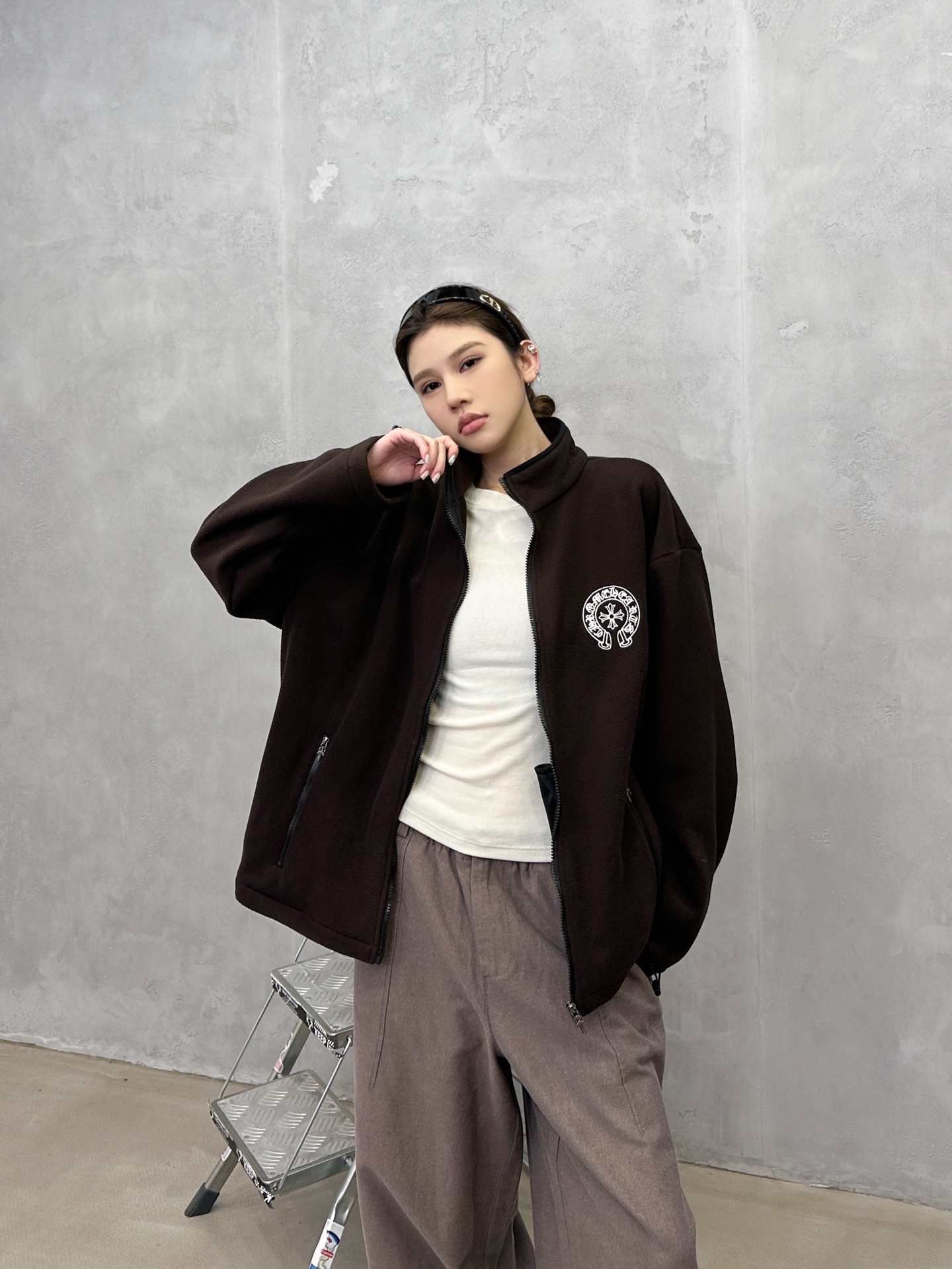 🌾克罗心 ｜ 新款摇粒绒开衫，经典刺绣标，高密保暖摇粒绒面料，休闲时尚，男女同款，尺码sml