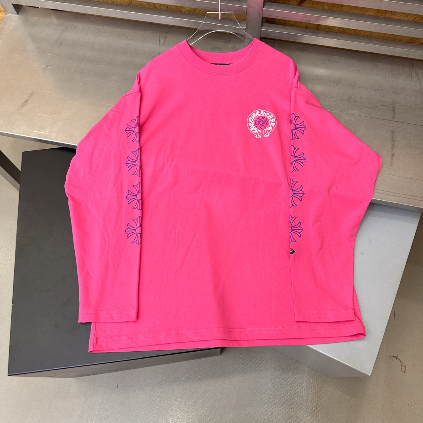 🌾克罗心 ｜ 新款长袖t，成衣洗水加5处印花工艺，男女同款，尺码sml