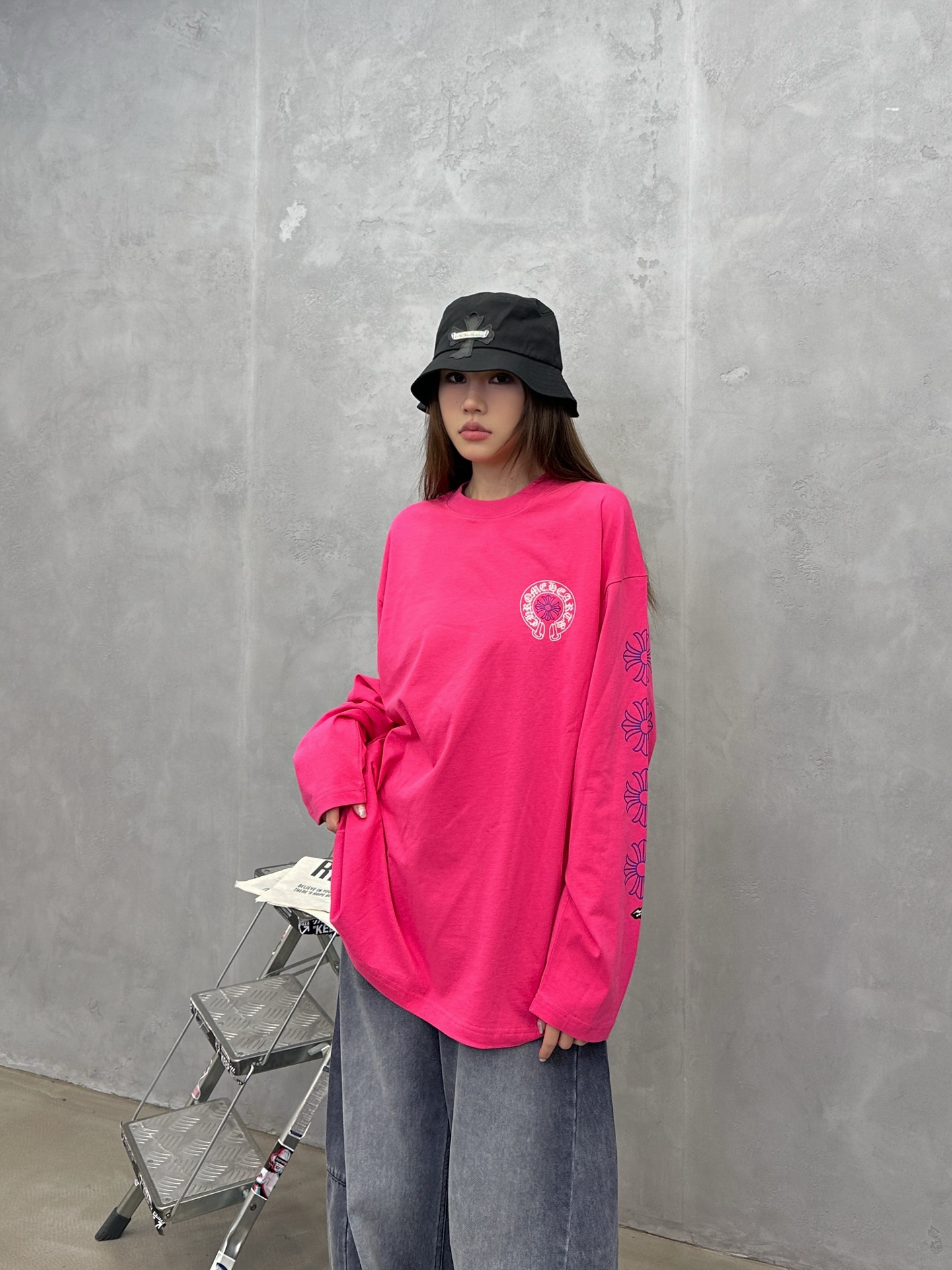 🌾克罗心 ｜ 新款长袖t，成衣洗水加5处印花工艺，男女同款，尺码sml