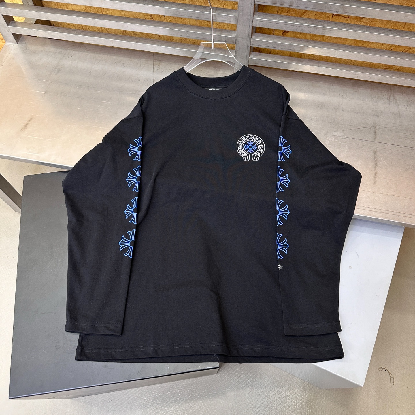 🌾克罗心 ｜ 新款长袖t，成衣洗水加5处印花工艺，男女同款，尺码sml