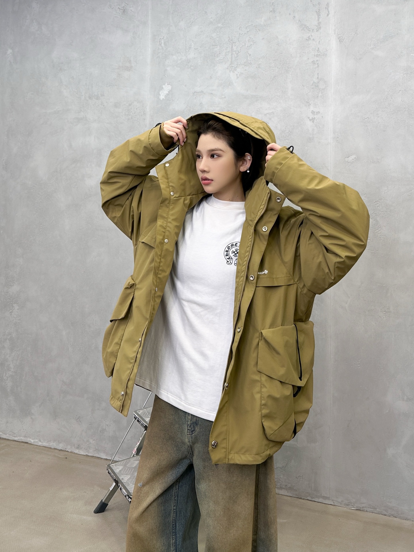 🌾克罗心 ｜ 新款羽绒服，经典印花标，复杂结构款式，90白鹅绒填充，都市户外休闲，男女同款，尺码sml