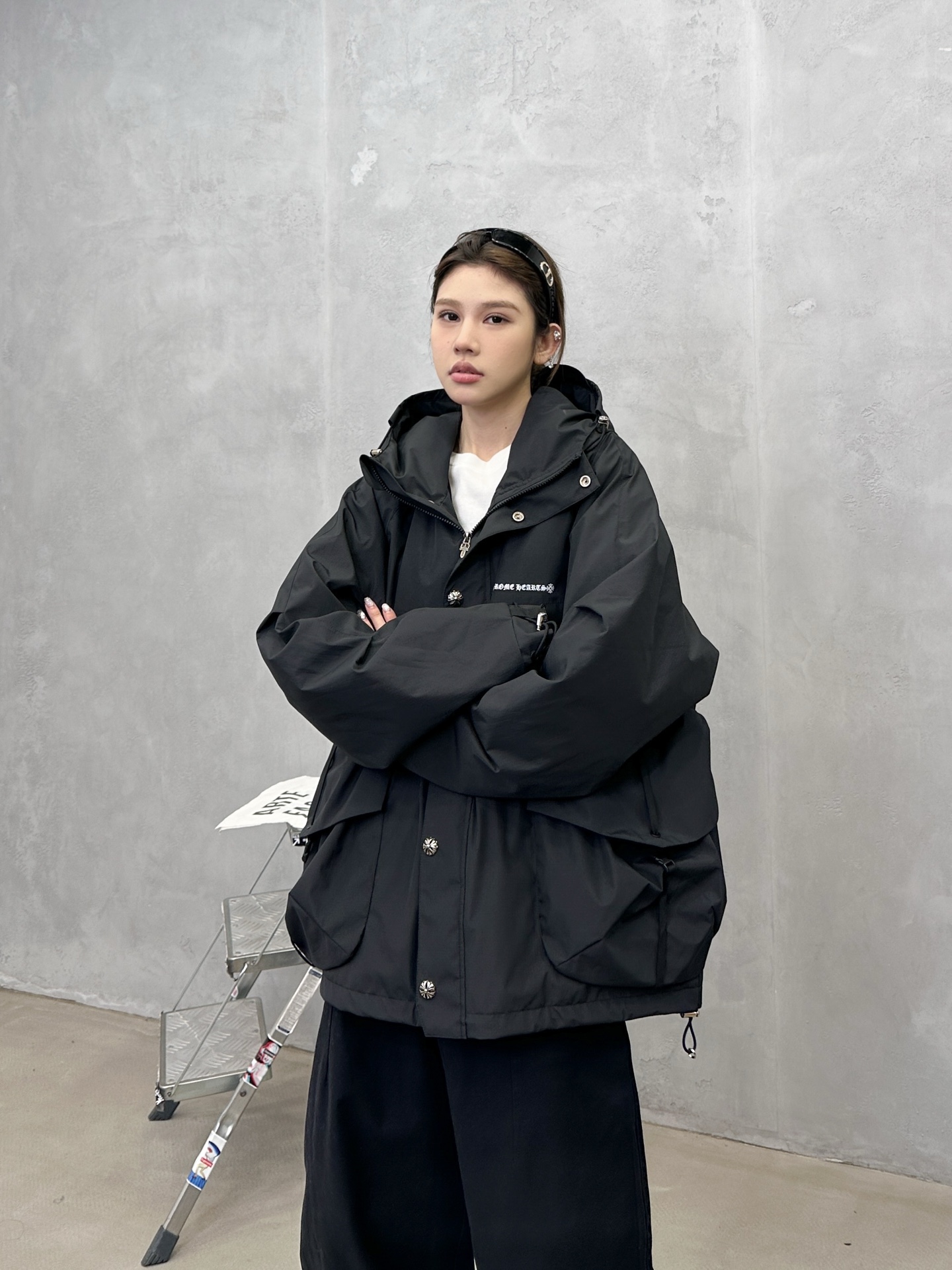 🌾克罗心 ｜ 新款羽绒服，经典印花标，复杂结构款式，90白鹅绒填充，都市户外休闲，男女同款，尺码sml