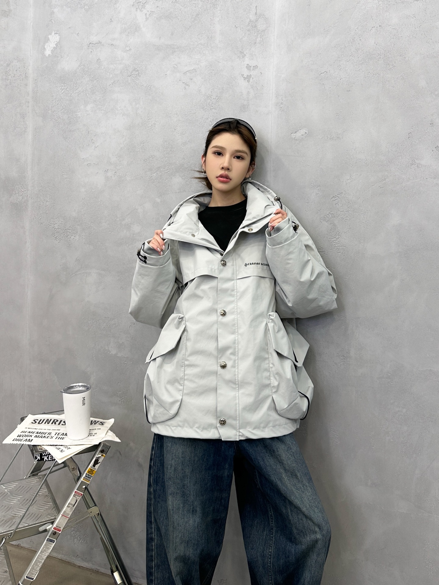 🌾克罗心 ｜ 新款羽绒服，经典印花标，复杂结构款式，90白鹅绒填充，都市户外休闲，男女同款，尺码sml