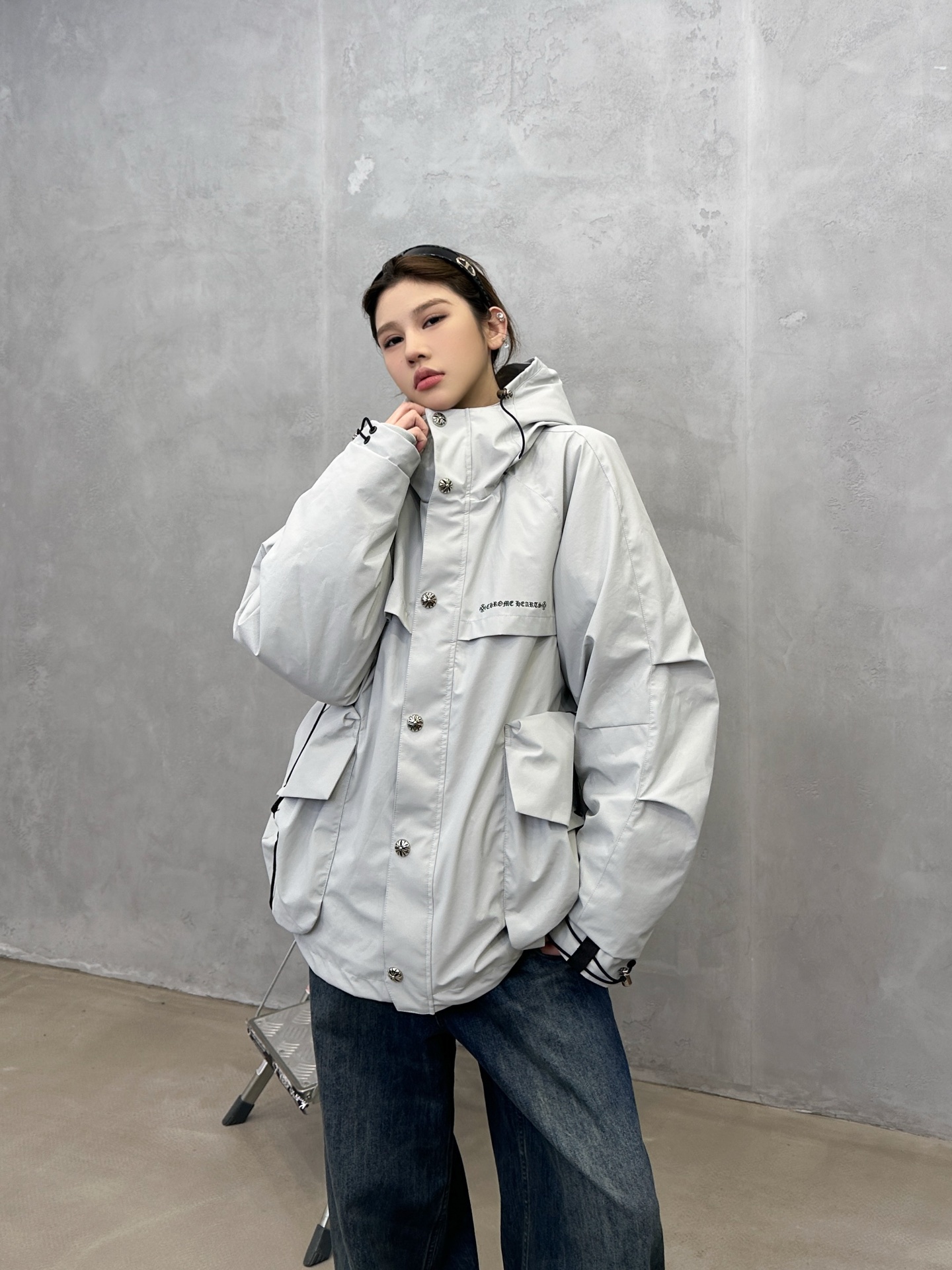 🌾克罗心 ｜ 新款羽绒服，经典印花标，复杂结构款式，90白鹅绒填充，都市户外休闲，男女同款，尺码sml