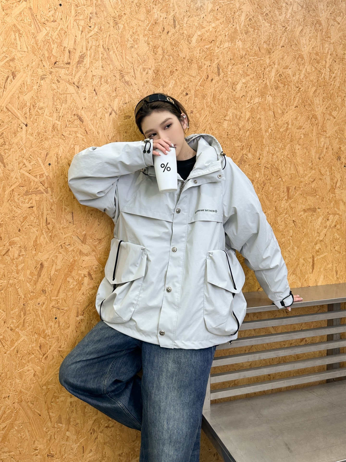 🌾克罗心 ｜ 新款羽绒服，经典印花标，复杂结构款式，90白鹅绒填充，都市户外休闲，男女同款，尺码sml