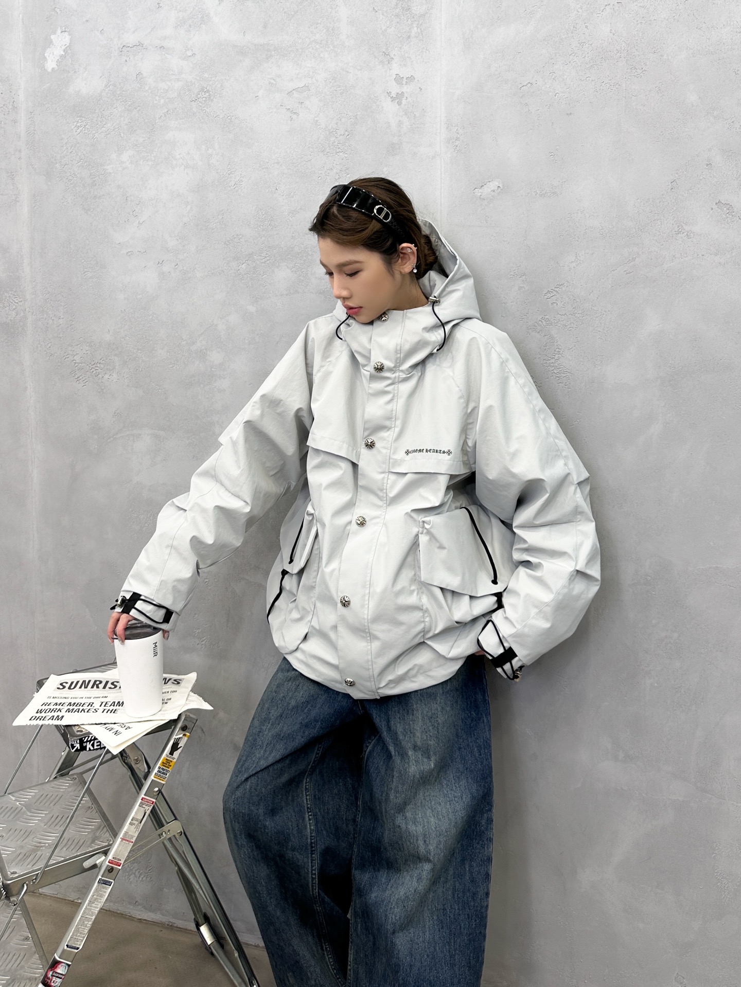 🌾克罗心 ｜ 新款羽绒服，经典印花标，复杂结构款式，90白鹅绒填充，都市户外休闲，男女同款，尺码sml