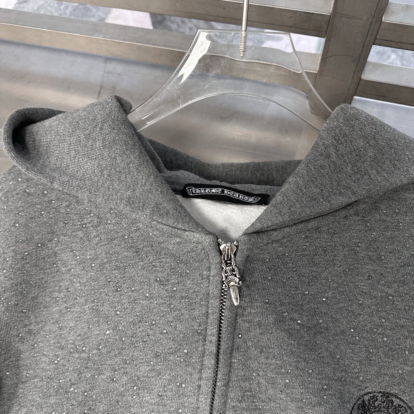 🌾克罗心 ｜ 新款卫衣开衫，经典硅胶闪粉印花标，成衣全身烫钻工艺，休闲时尚，尺码sml