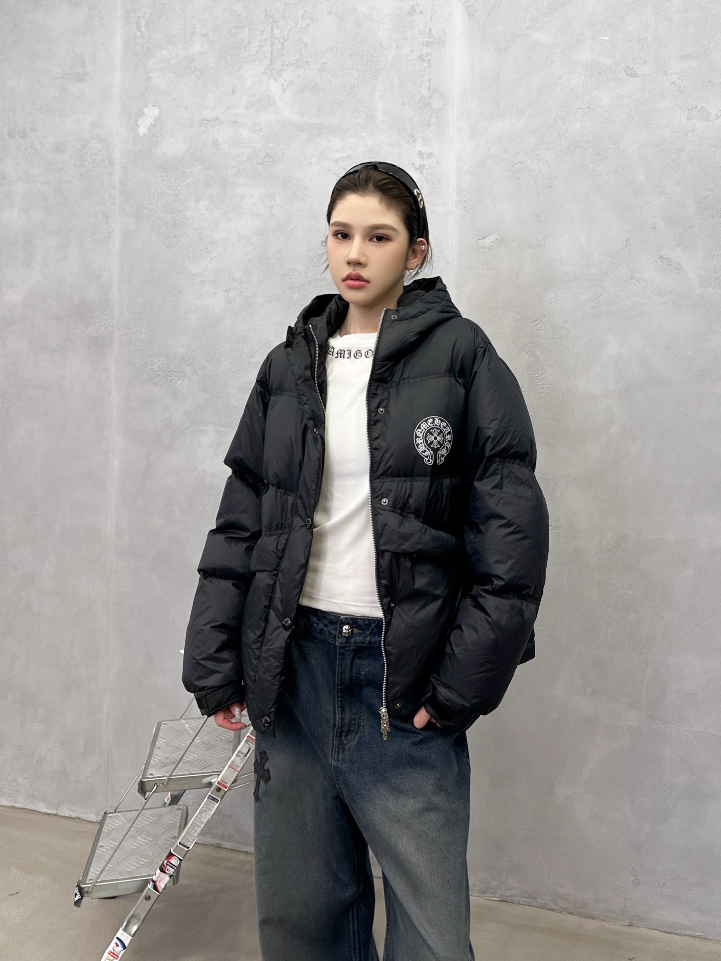 🌾克罗心 ｜ 新款羽绒服，经典印花标，经典结构款式，90白鹅绒填充，男女同款，尺码sml