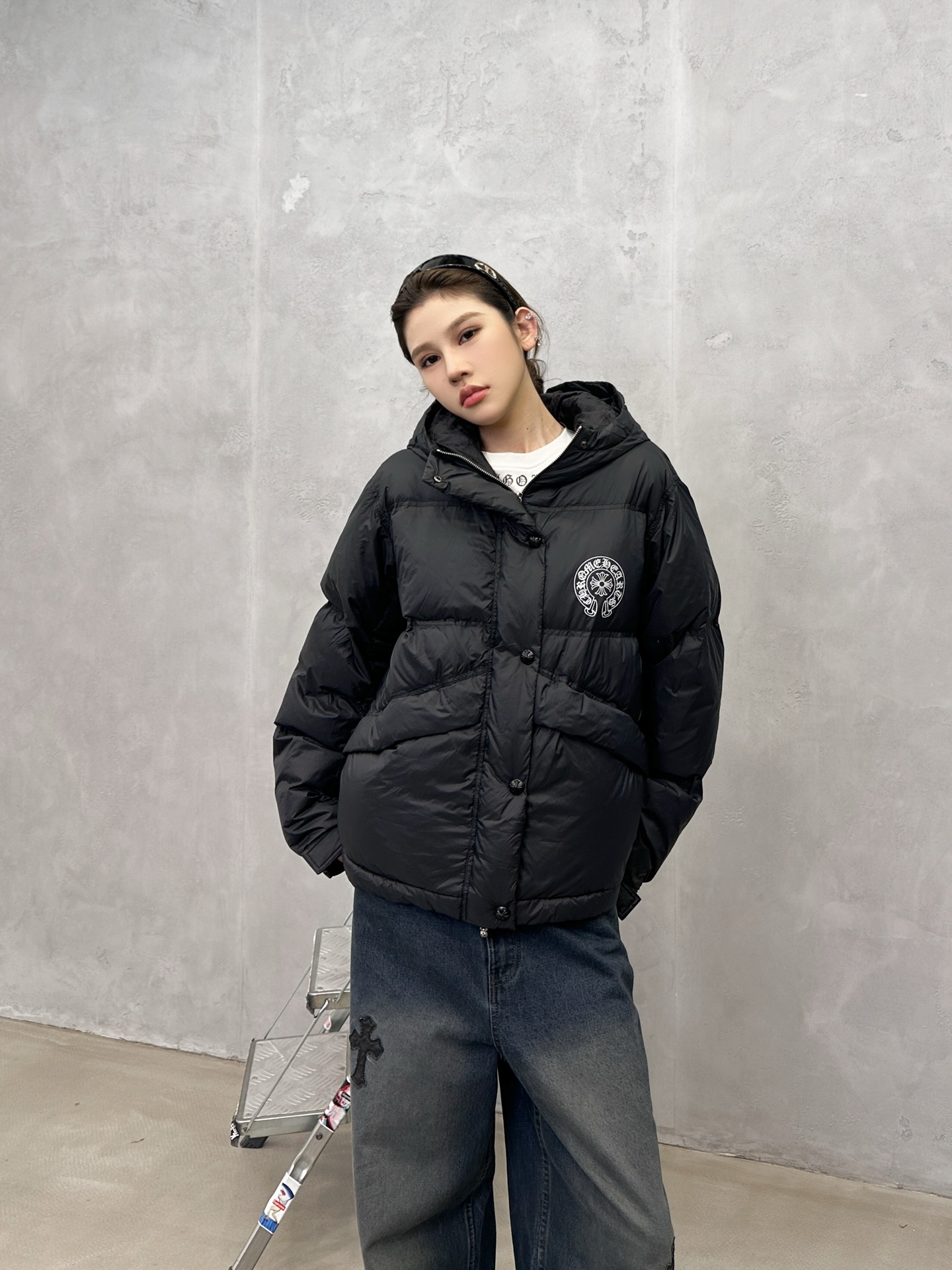 🌾克罗心 ｜ 新款羽绒服，经典印花标，经典结构款式，90白鹅绒填充，男女同款，尺码sml