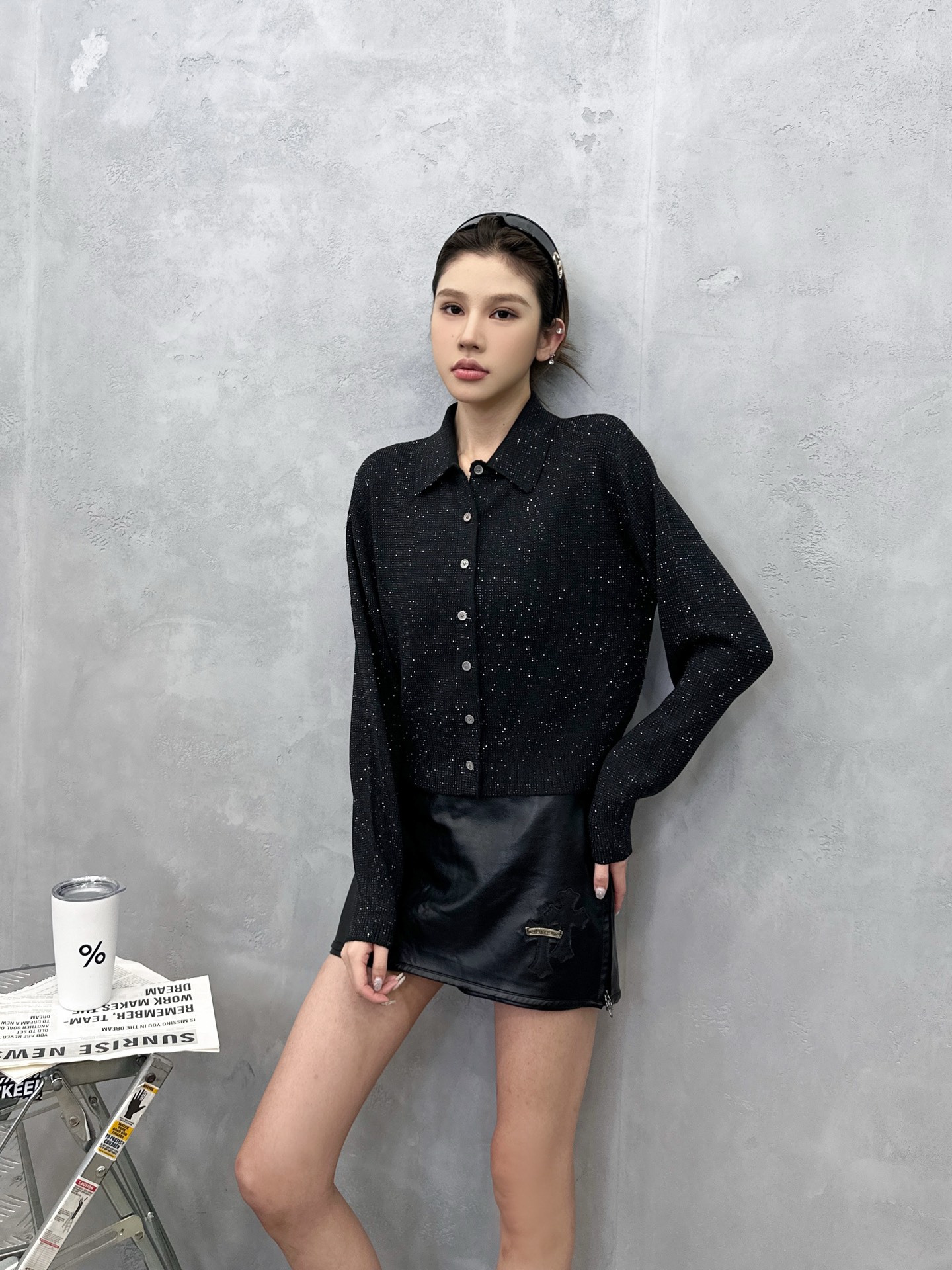 🌾大王 ｜ 新款羊毛开衫，成衣全身烫钻工艺，羊毛混纺经典开衫款式，休闲时尚，尺码sml