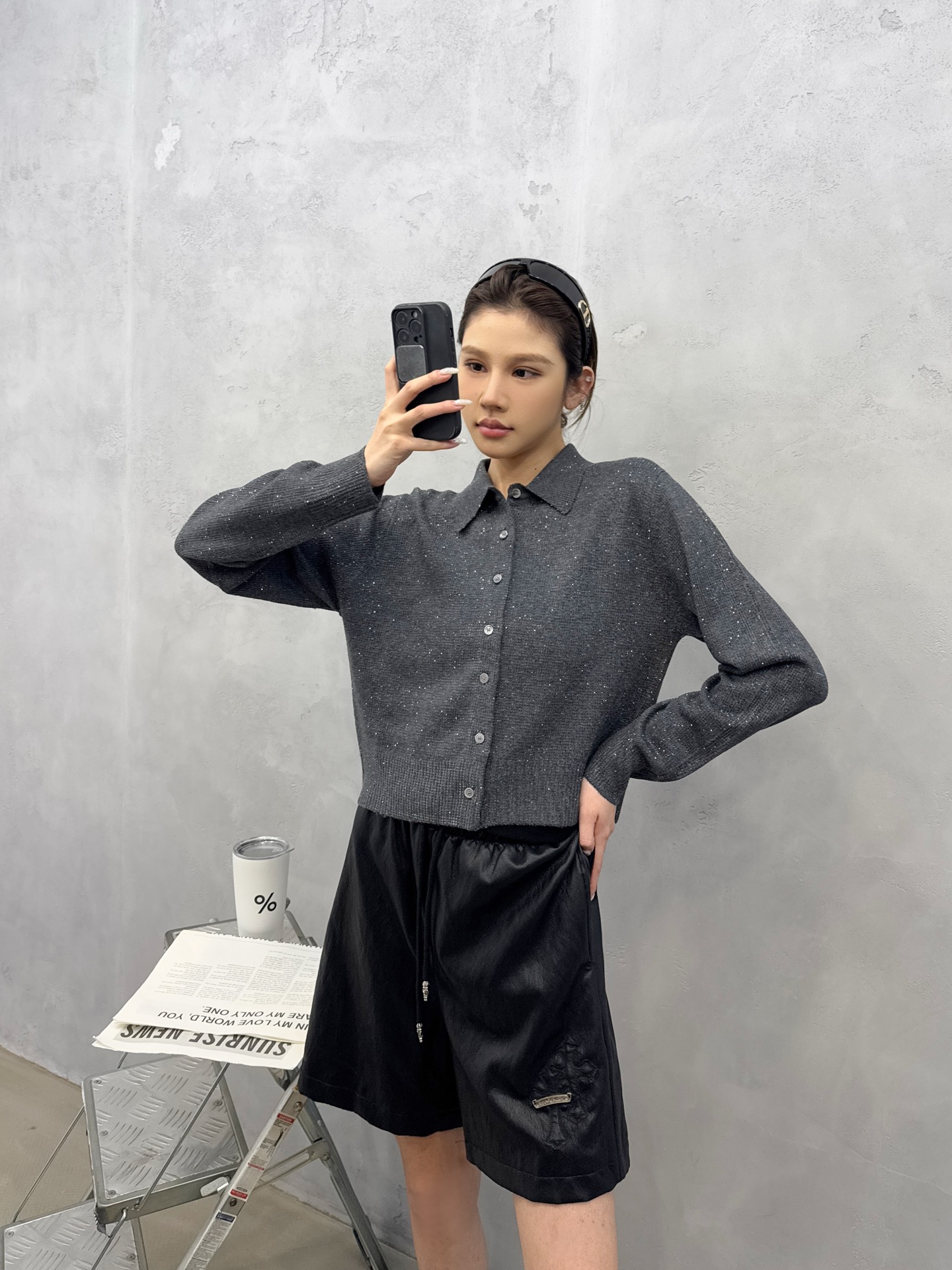 🌾大王 ｜ 新款羊毛开衫，成衣全身烫钻工艺，羊毛混纺经典开衫款式，休闲时尚，尺码sml