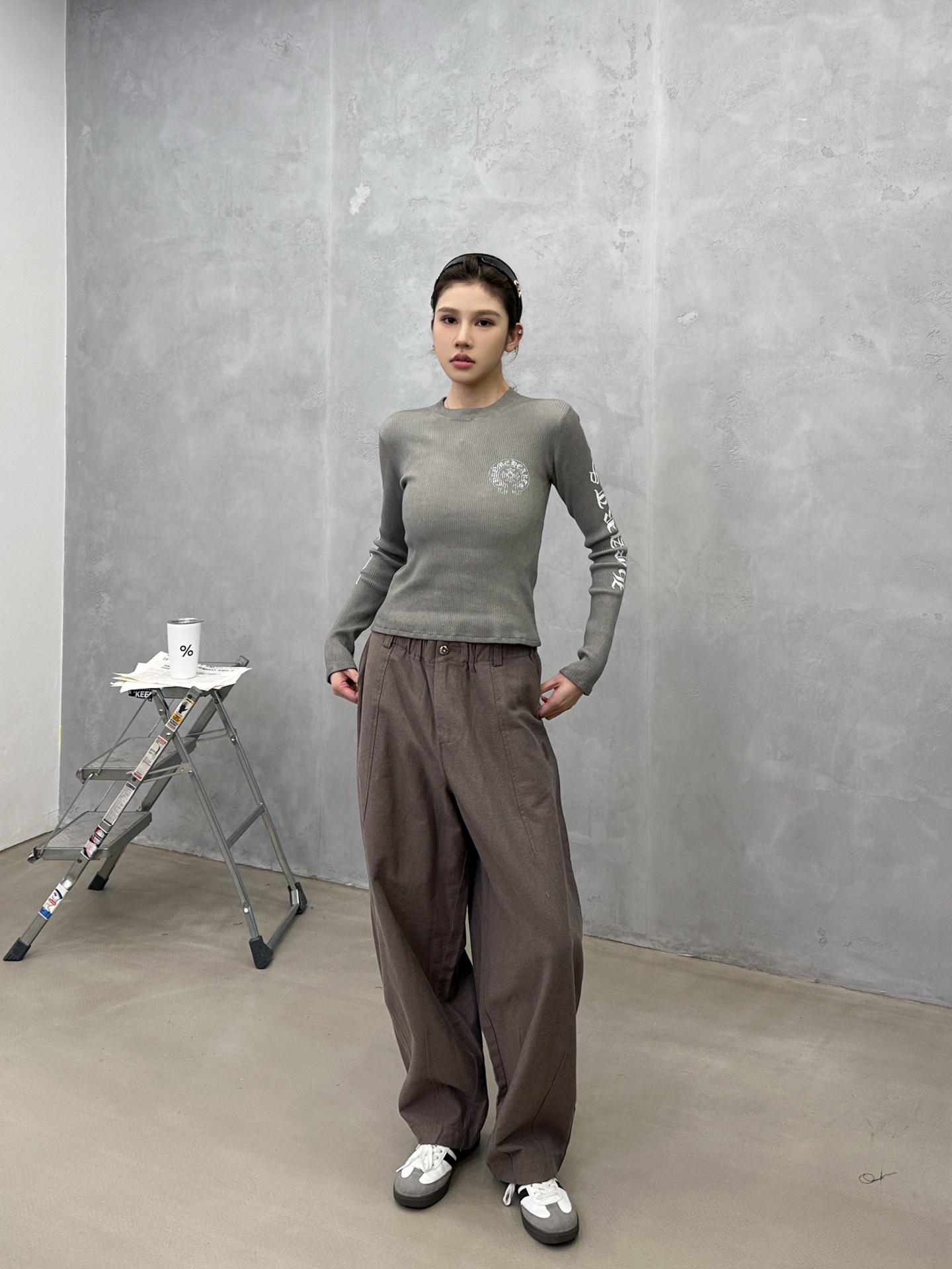 🌾克罗心 ｜ 新款毛织打底上衣，成衣洗水炒色加多处印花工艺，经典毛织长袖打底款式，尺码sml