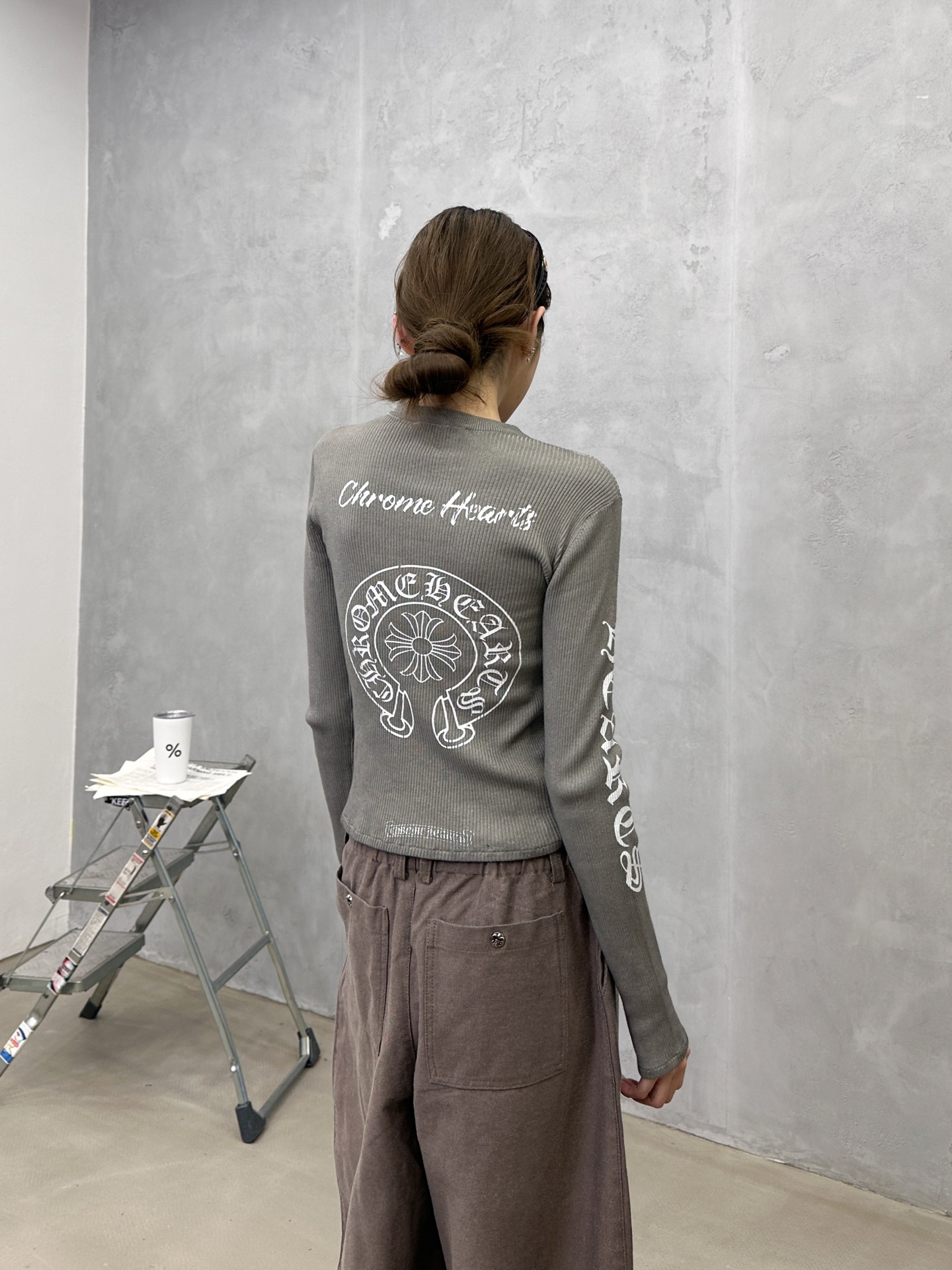 🌾克罗心 ｜ 新款毛织打底上衣，成衣洗水炒色加多处印花工艺，经典毛织长袖打底款式，尺码sml