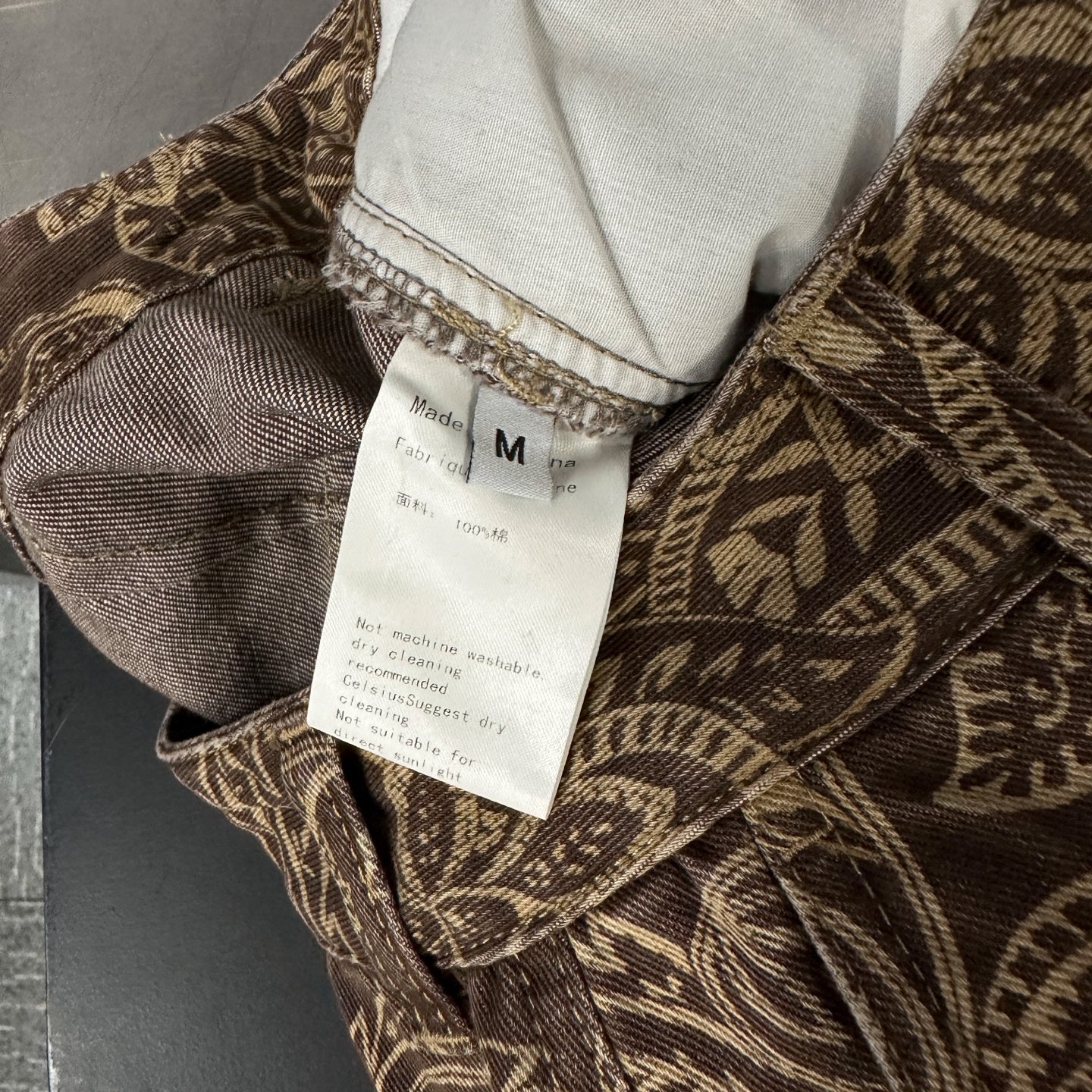 🌾Acne ｜ 新款休闲工装裤，成衣重洗水工艺加卡其布坯布印腰果花图案，时尚休闲，尺码sml