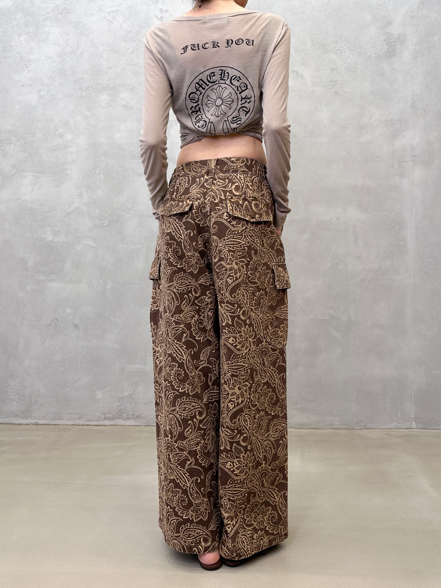 🌾Acne ｜ 新款休闲工装裤，成衣重洗水工艺加卡其布坯布印腰果花图案，时尚休闲，尺码sml