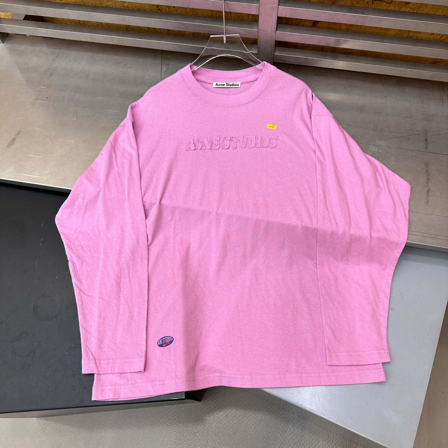 🌾Acne ｜ 新款长袖t，成衣洗水加软工艺加贴布绣印花，男女同款，尺码sml