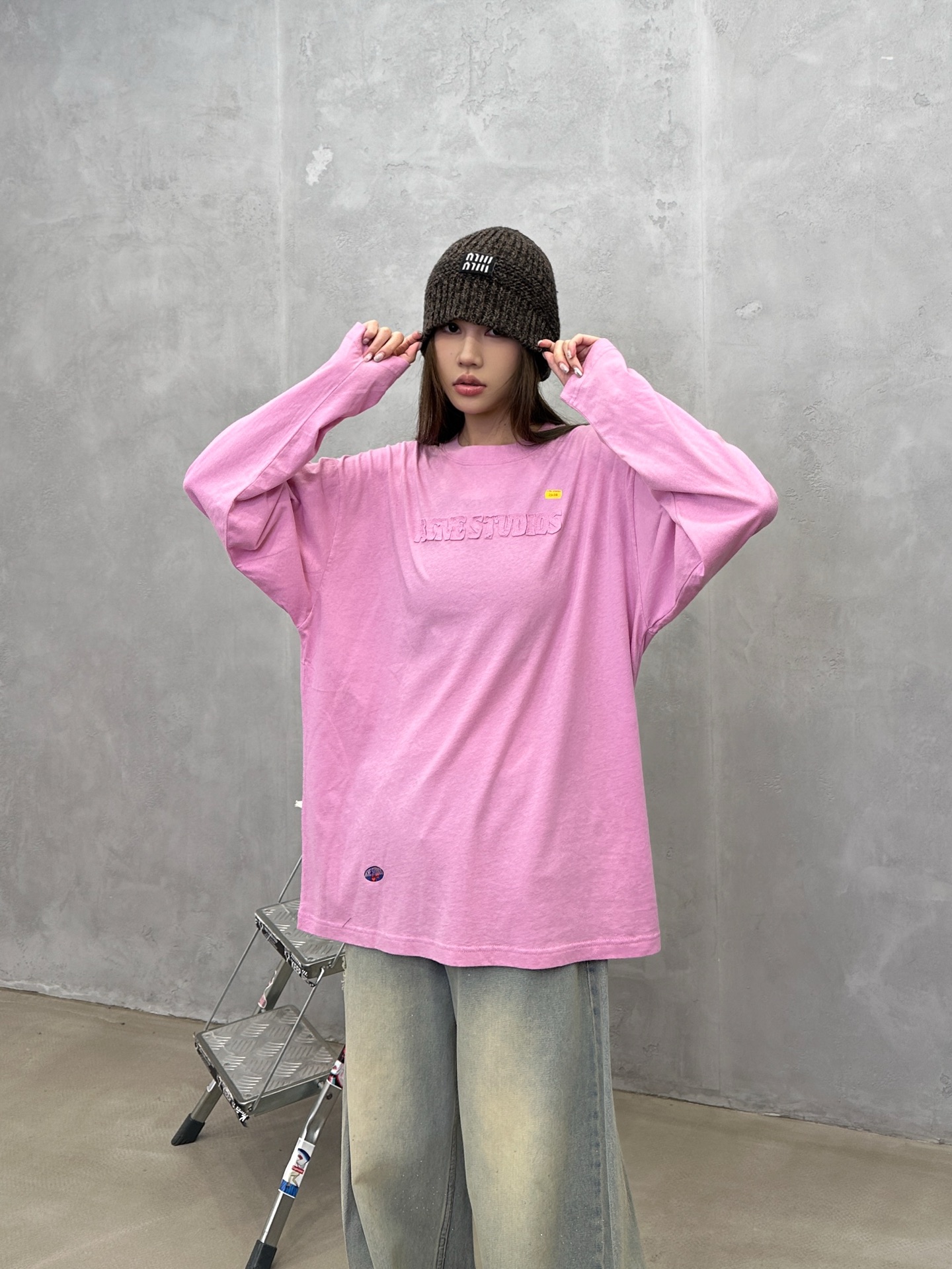 🌾Acne ｜ 新款长袖t，成衣洗水加软工艺加贴布绣印花，男女同款，尺码sml