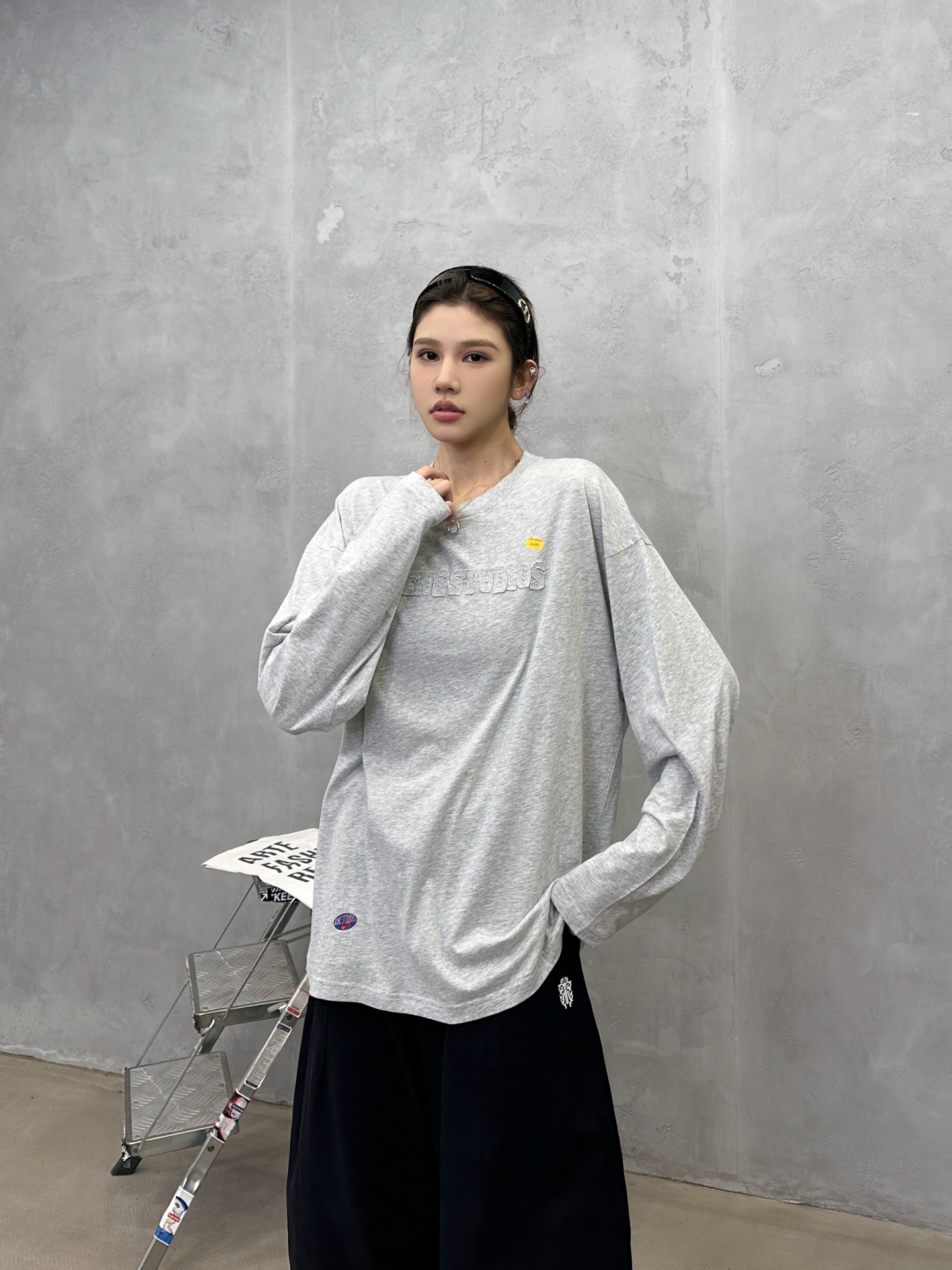 🌾Acne ｜ 新款长袖t，成衣洗水加软工艺加贴布绣印花，男女同款，尺码sml