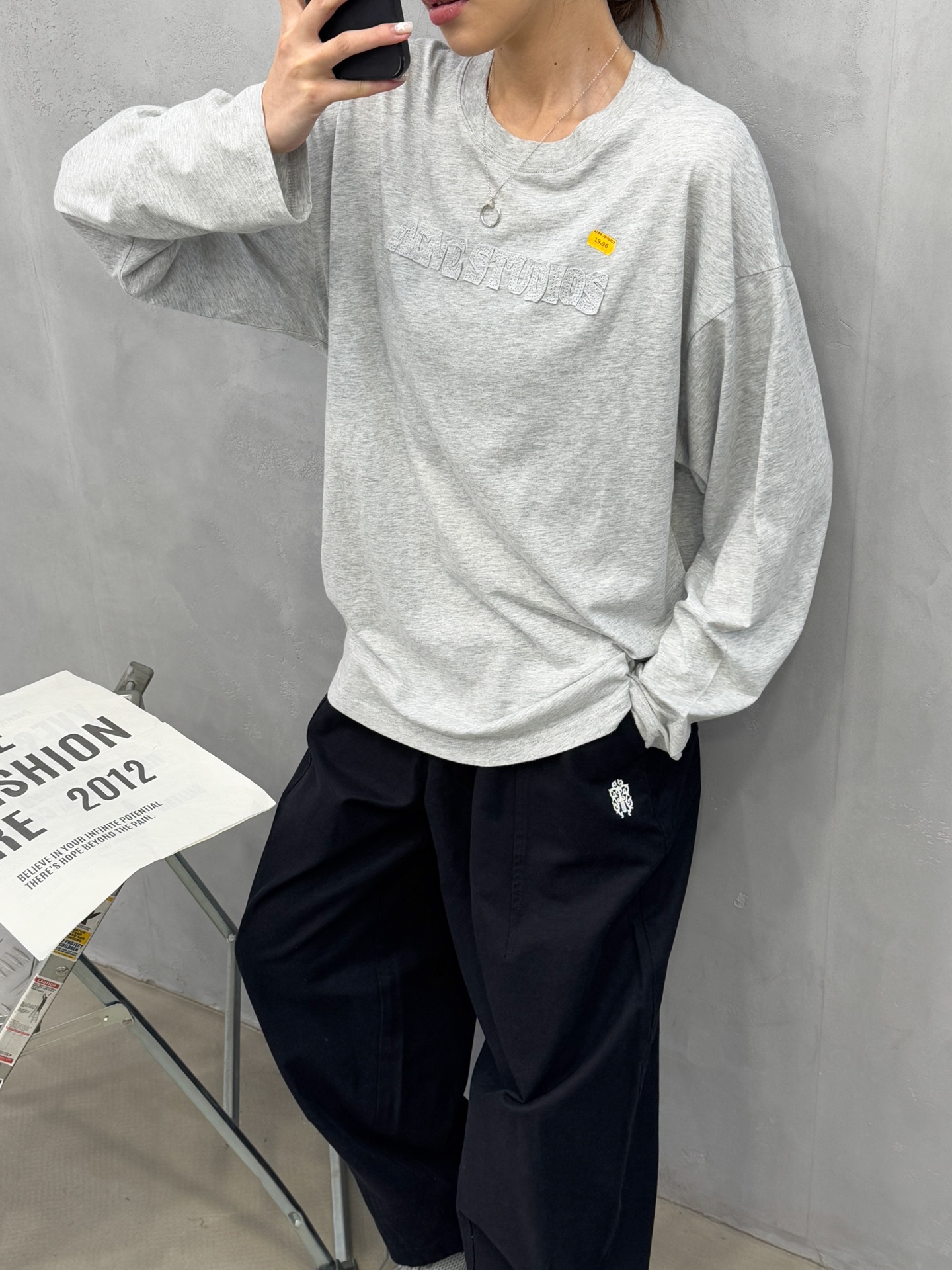 🌾Acne ｜ 新款长袖t，成衣洗水加软工艺加贴布绣印花，男女同款，尺码sml